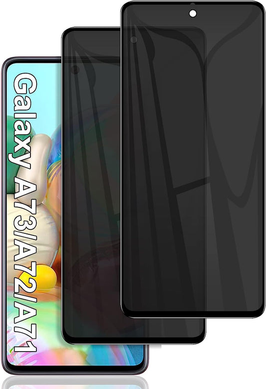 [2 Pack] for Samsung Galaxy A71 / A72 / A73 Privacy Screen Protector, anti Spy 9H Tempered Glass for Galaxy A73 5G A71 A72 (4G/5G), Case Friendly Full Coverage anti Scratch Bubble Free Easy Install  A Pink Shop   