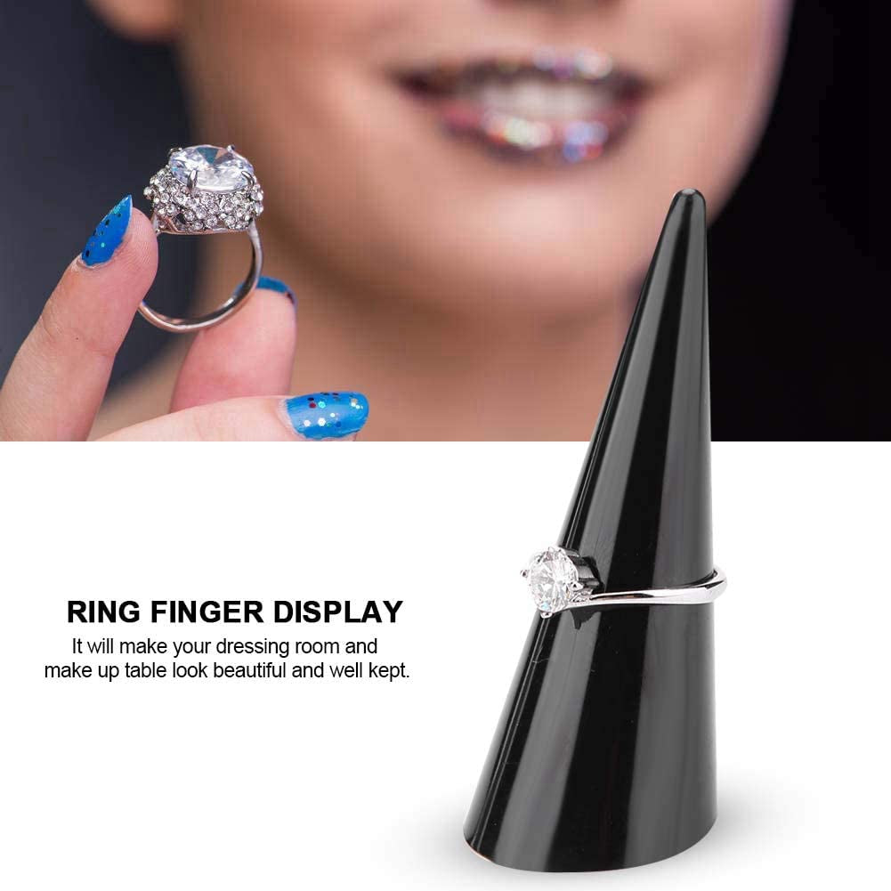 Finger Ring Jewelry Display, 5Pcs Single Finger Display Ring Holder Showcase Stand Jewelry Rings Organizer(Black)  Semme   