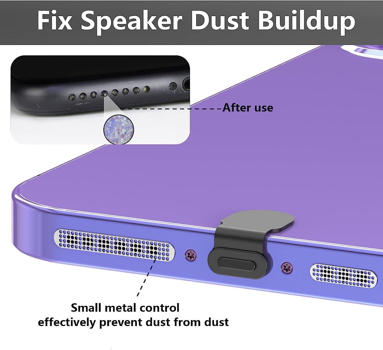 Iphone Speaker Dustproof Stickers Protector,Iphone Dust Plug Cover Compatible Iphone 14/13/12/11 All Series,With Cleaner Tools Cleaning Putty/Tweezers/Brushes/Wet and Dry Cleaning Wipe/Storage Box  Inesore   