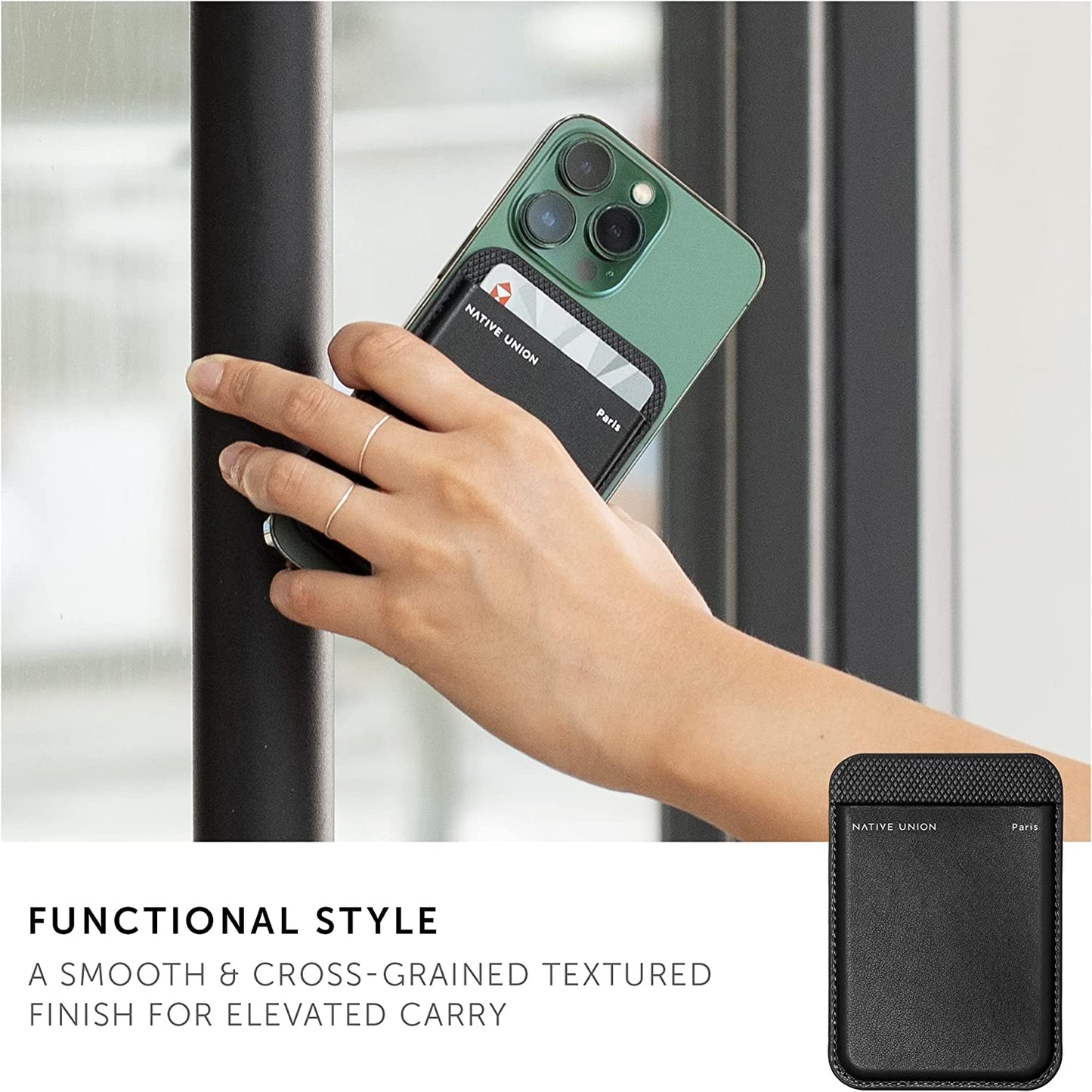 Native Union Clic (Re) Classic Wallet | Magnetic – Magsafe Compatible Card Holder – Extra Secure & Ultra Slim – Safely Stores 3 Essential Cards (Black)  Native Union   