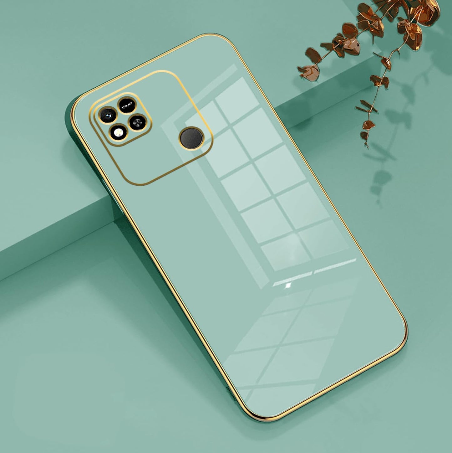 Tiwinxing Compatible with Redmi 10A Case for Women, Ultra Soft Shockproof Cute Plating Electroplate Protective Case TPU Bumper Phone Case for Xiaomi Redmi 10A (Green)  Tiwinxing   