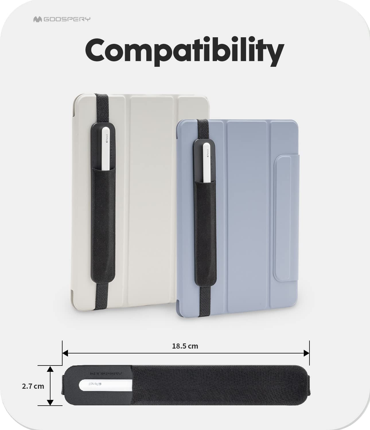 Goospery Pencil Protection Holder Compatible with Apple Pencil (1St & 2Nd Generation) Sling Sleeve PU Leather Pouch Case Elastic Band Pocket Accessory Fit Ipad 8Th 7Th Mini 5Th/Notebook/Tablets  GOOSPERY   