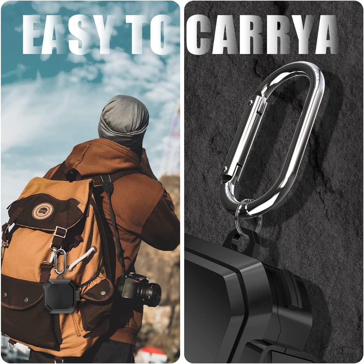 With Lock Cover for Galaxy Buds2 Pro Case 2022/ Galaxy Buds Pro Case 2021/ Galaxy Buds 2 Case 2021/ Galaxy Buds Live Case 2020, Silicone+Pc Shockproof Case with Keychain/Straps/Ring/ Brush (Black)  AIBEAMER   