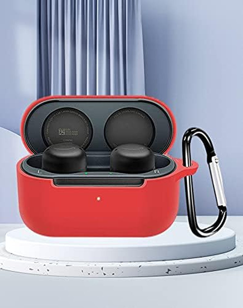 Gesuche Compatible for Echo Buds 2 Wireless Earbuds Case with Keychain,Silicone Protective Cover Accessories Compatible with Echo Buds 2 Generation (Red)  Gesuche   