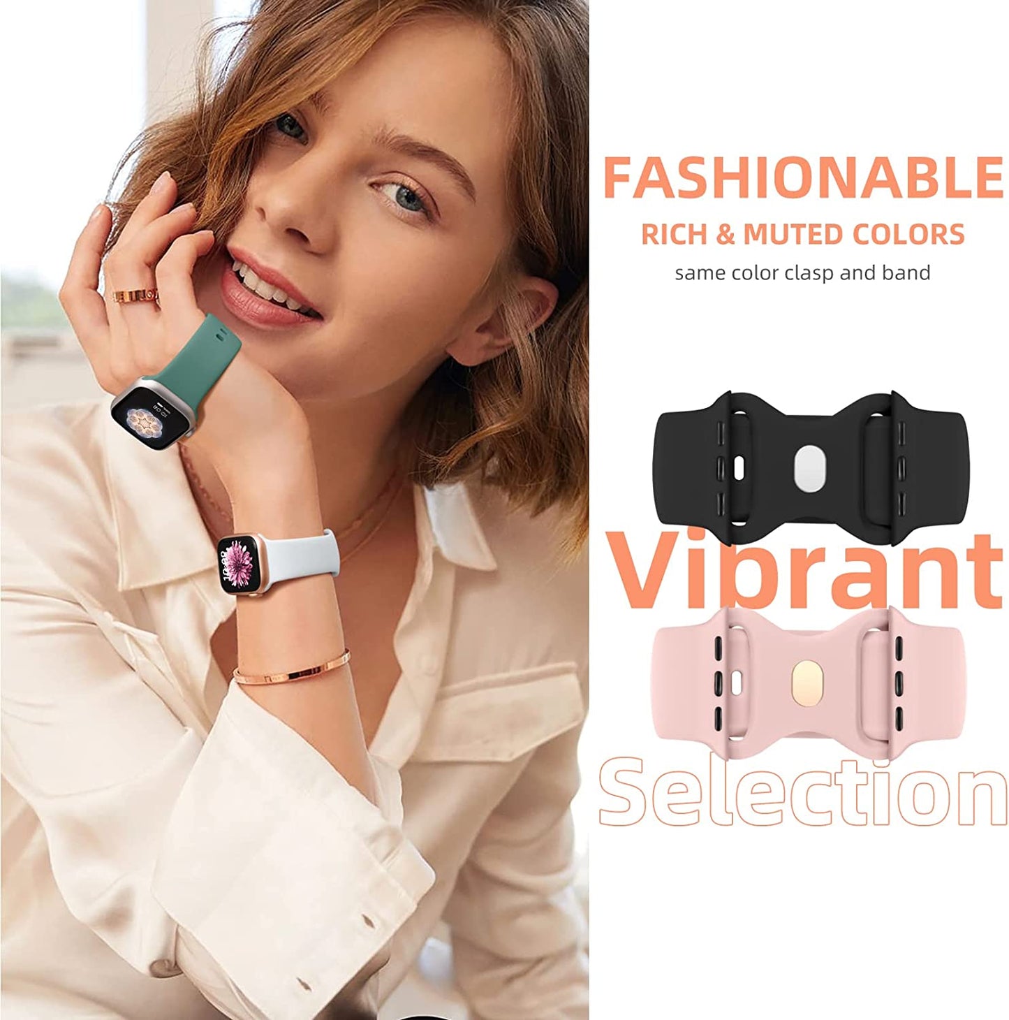 Maledan 6 Pack Bands Compatible for Apple Watch Band 45Mm 41Mm 40Mm 38Mm 44Mm 42Mm 49Mm Women Men, Breathable Silicone Sport Strap Design for Apple Watch Ultra Iwatch Series 8 7 6 5 4 3 2 1 SE Band  Maledan   