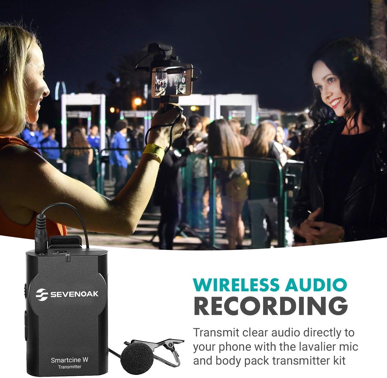 Movo Smartcine W1 - Wireless Smartphone Video Kit with Phone Rig, Wireless Lavalier Microphone System, LED Light, Wide, Tele and Fisheye Lenses for Iphone/Android Phones - Great Youtube, TIK Tok Kit  Movo   