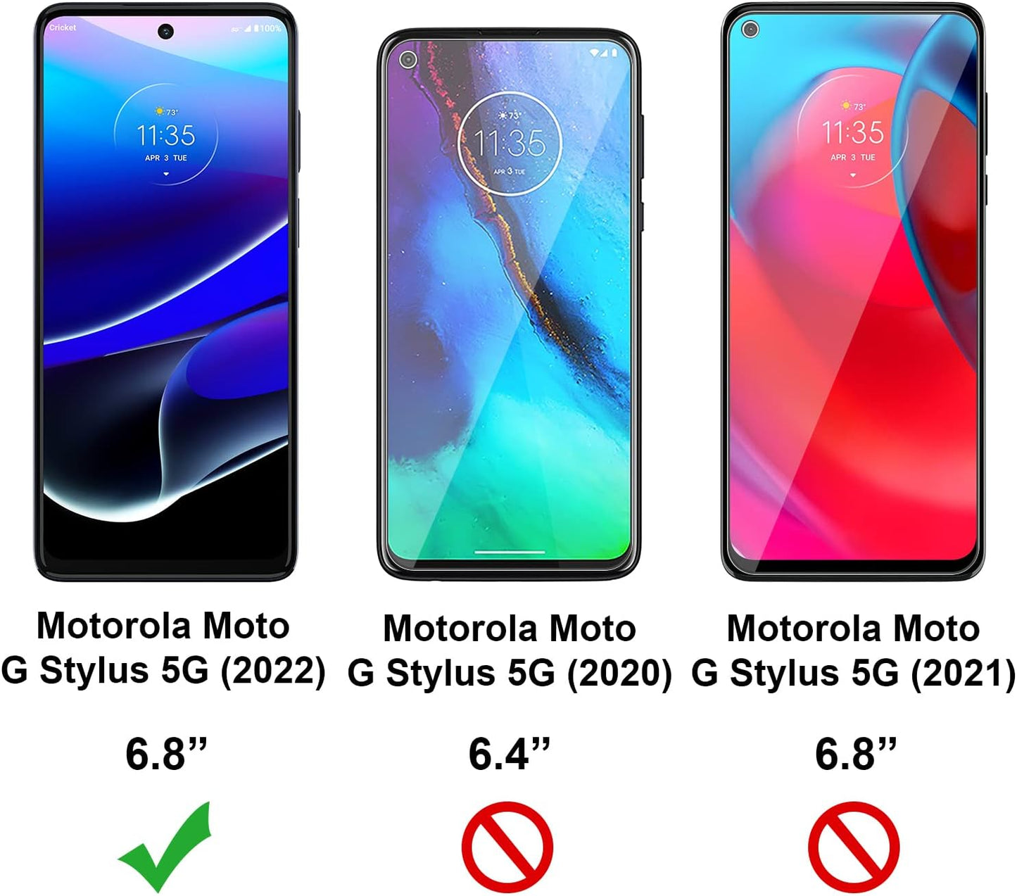 Eouine Screen Protector for Motorola Moto G Stylus 5G (2022),3 Pack 9H Tempered Glass,Easy to Install,Bubble-Free,Fingerprint Reader and Case Friendly  Eouine   