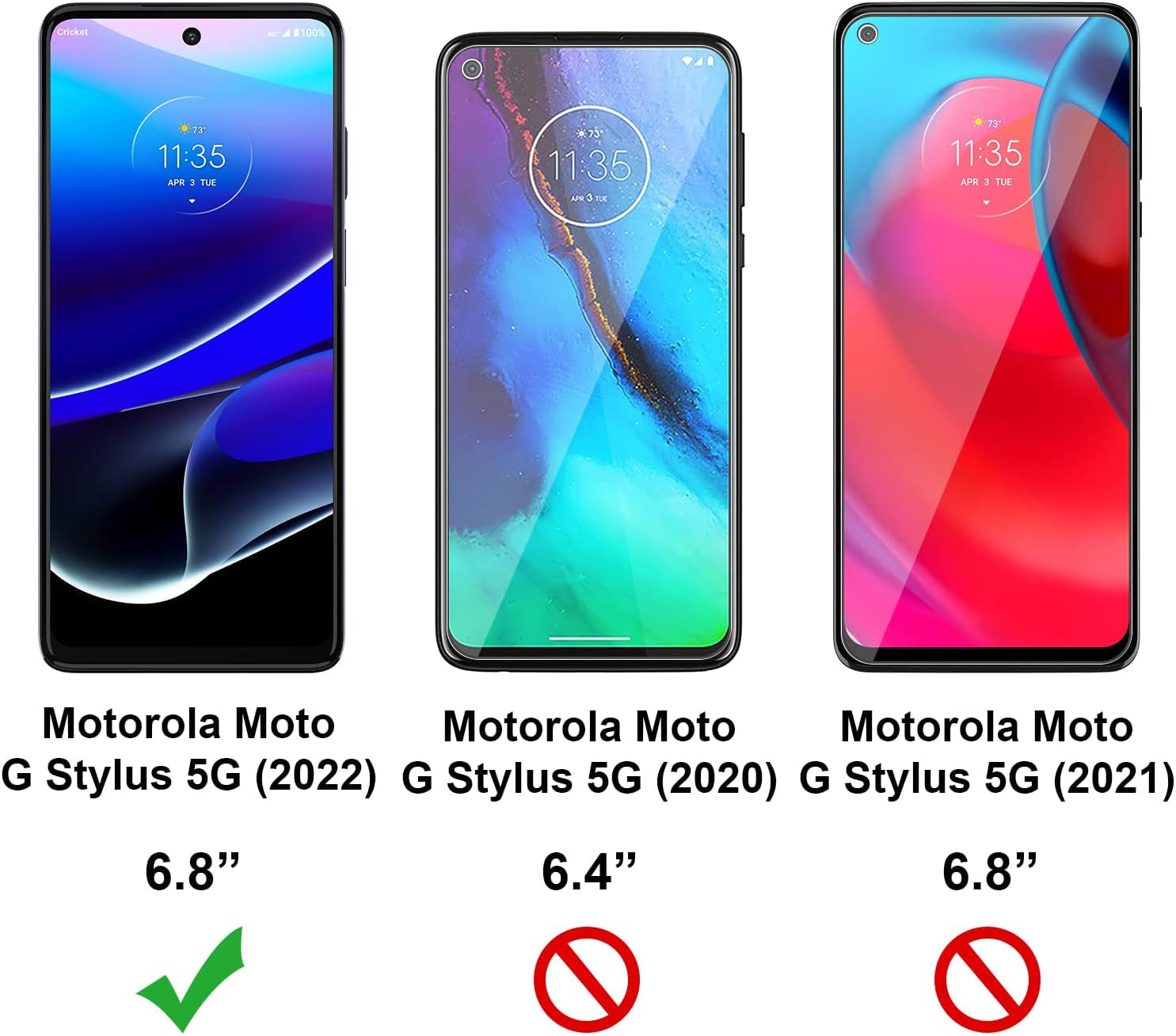 Eouine Screen Protector for Motorola Moto G Stylus 5G (2022),3 Pack 9H Tempered Glass,Easy to Install,Bubble-Free,Fingerprint Reader and Case Friendly  Eouine   