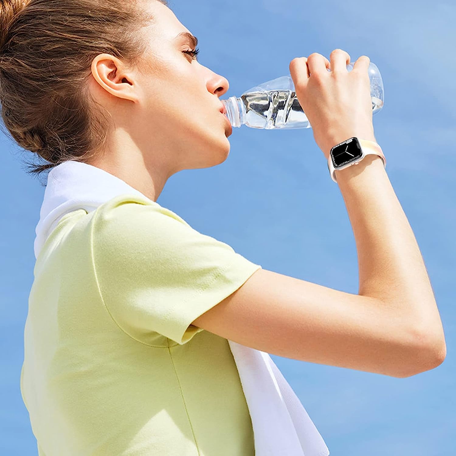 Sport Apple Watch Bands 38Mm 40Mm 41Mm 42Mm 44Mm 45Mm for Women Men Graffiti Tie Dye Soft Silicone Replacement Watch Band Breathable Strap Wristband for Apple Watch Series SE 7 6 5 4 3 2 1 Iwatch Band  HONEYBABY   