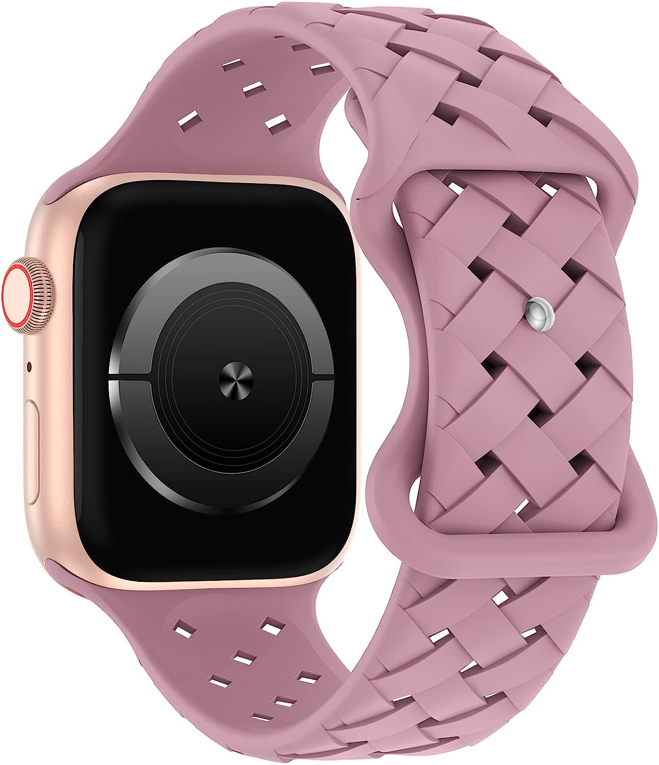 Distore Silicone Braided Weave Bands Compatible with Apple Watch 38Mm 40Mm 41Mm 42Mm 44Mm 45Mm 49Mm, Replacement Silicone Sport Breathable Strap for Iwatch Series Ultra SE 8/7/6/5/4/3/2/1 Women Men  Distore Cinnamon Powder 38mm/40mm/41mm 