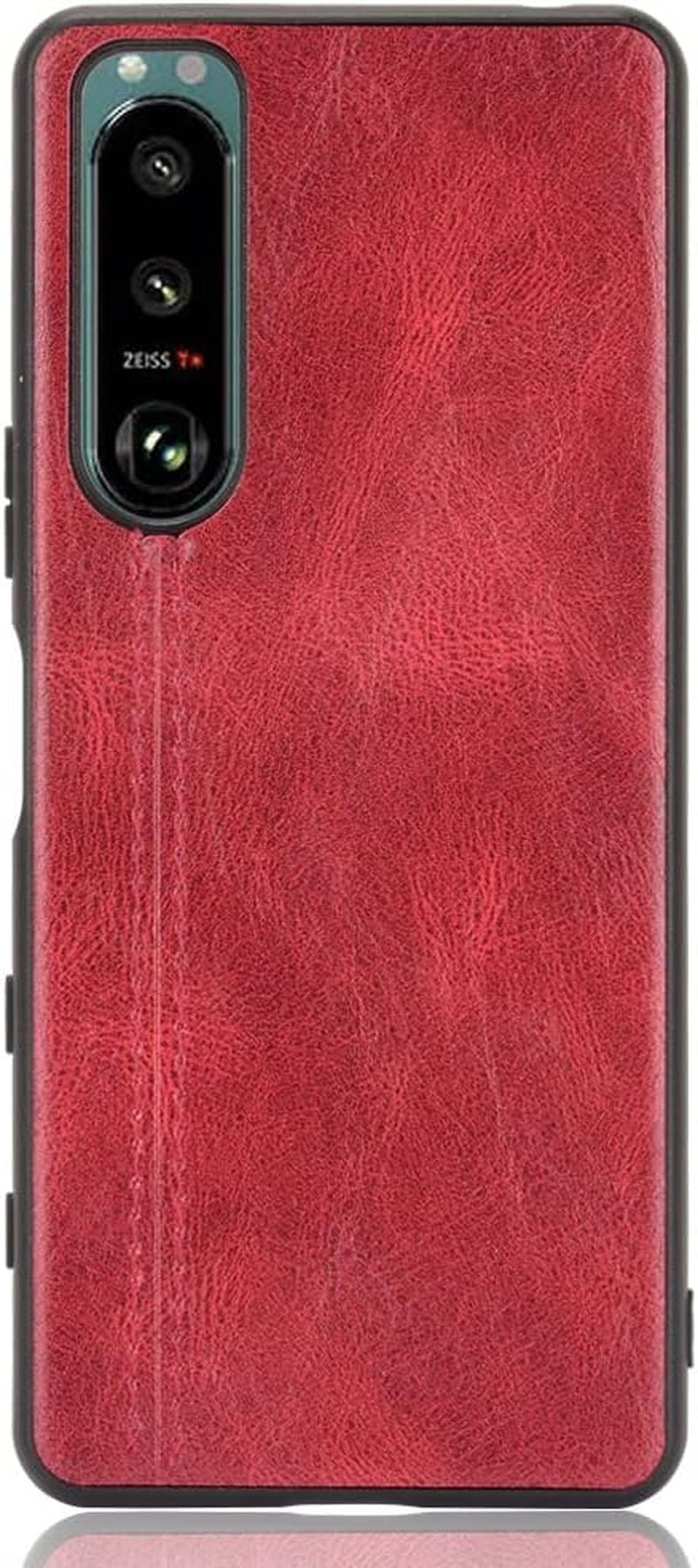 Phone Case for Sony Xperia 5 III, Case for Sony Xperia 5 III Cow-Like PU Leather Style Protector Cover, Non-Slip Shockproof Cover for Sony Xperia 5 III Case  Generic Red Sony Xperia 5 Iii 