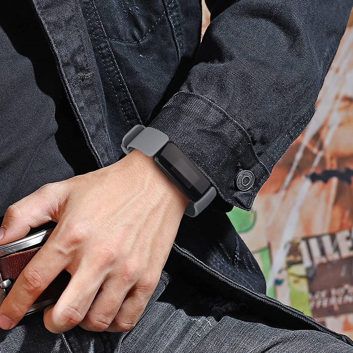 3 Pack Silicone Bands Compatible with Fitbit Inspire 2 Bands for Women Men, Adjustable Replacement Sport Wristbands Straps for Fitbit Inspire 2 / Ace 3 (Black/Gray/White)  Mugust   