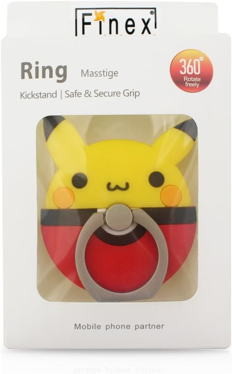 Finex 3 Pcs Set Pokeball 2-In-1 Mobile Cell Smart Phone Kickstand Finger Ring and Holder Stand Grip Cute 360 Degree Rotating Ring for Iphone Samsung Android Smartphone Case - Random  Finex   