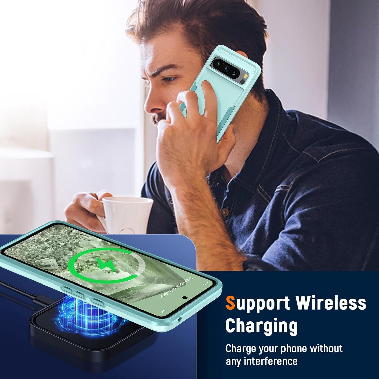 Oneagle for Google Pixel 8 Case, Pixel 8 Case with 2 Screen Protector, [15FT Military Protection][Double Layer][Heavy Duty][Anti-Slip][Matte Feel] Shockproof Phone Case for Pixel 8 6.2 Inch  Oneagle   