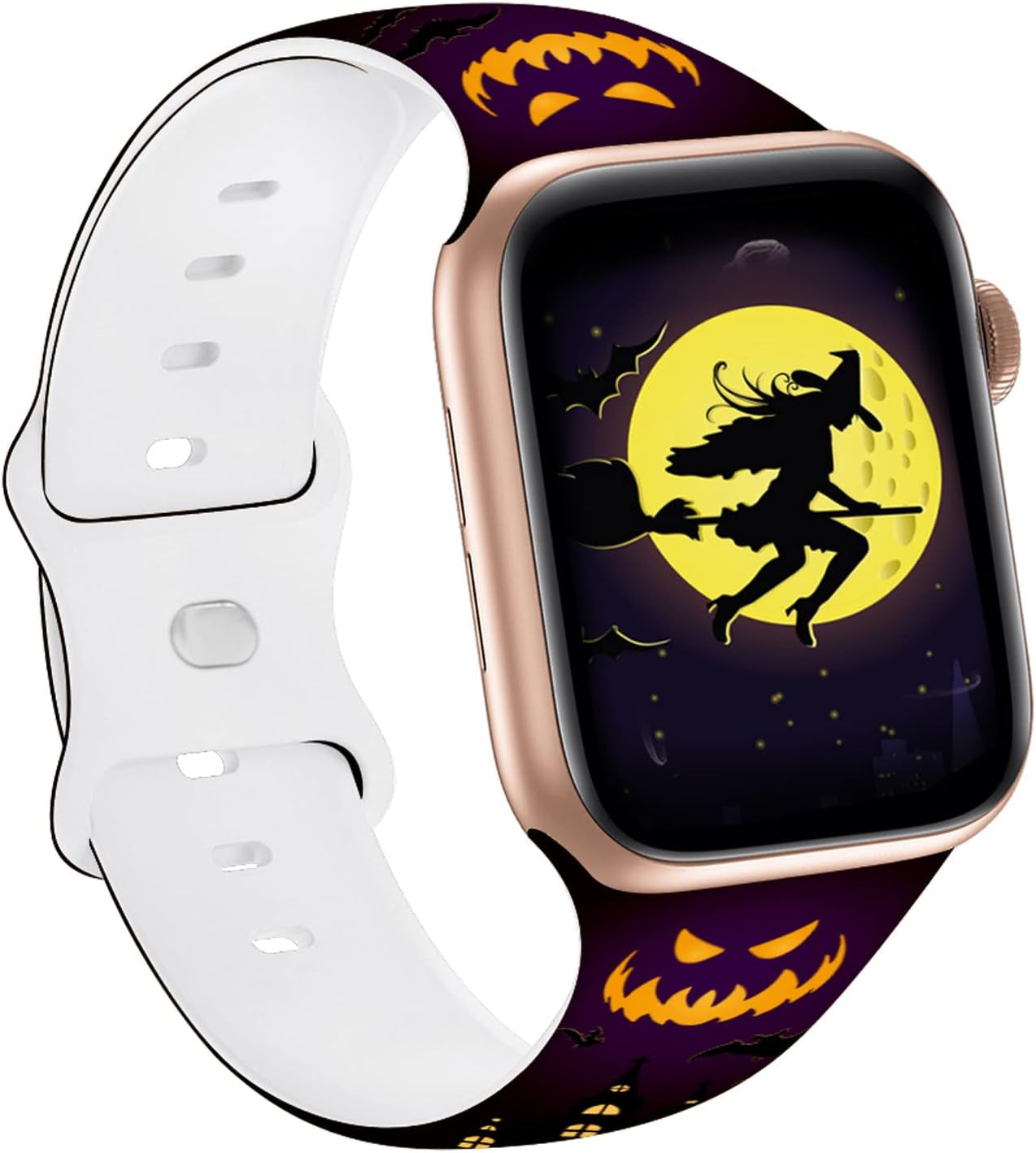 HYHMXB Chic Breathable Character Halloween Bands Compatible with Apple Watch 42Mm 44Mm 45Mm M/L,Grade Soft Silicone Sports Wristband Strap for Iwatch SE & Series 7/6/5/4/3/2/1 (Item 2)  HYHMXB   