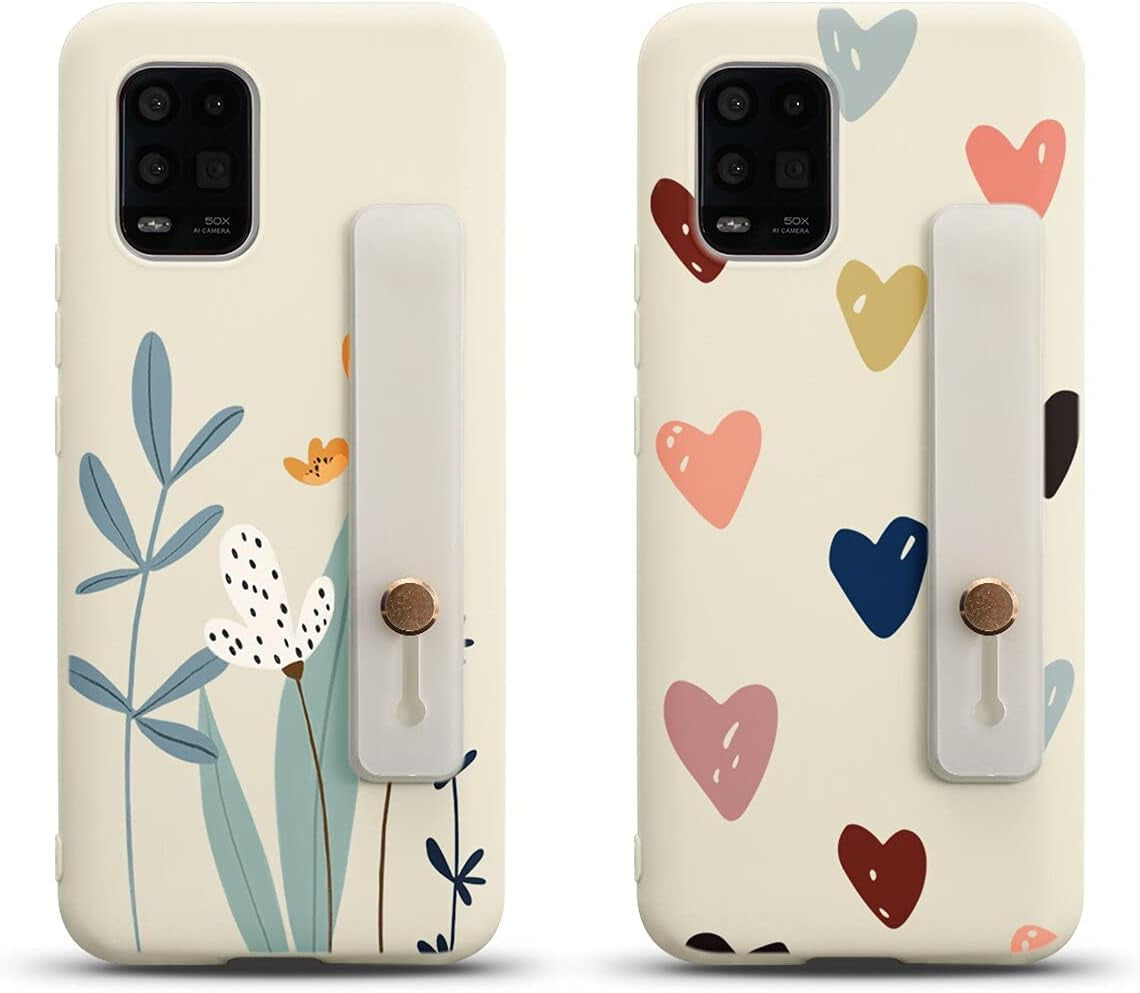 KAPUCTW 2 Pack for Xiaomi Redmi Note 9 Pro/9 Pro Max/9S 4G Case with Wrist Strap 6.67 Inch, Cute Love Print Pattern Wristband Holder Phone Case Soft Silicone TPU Bumper Shockproof Protective Cover  KAPUCTW   