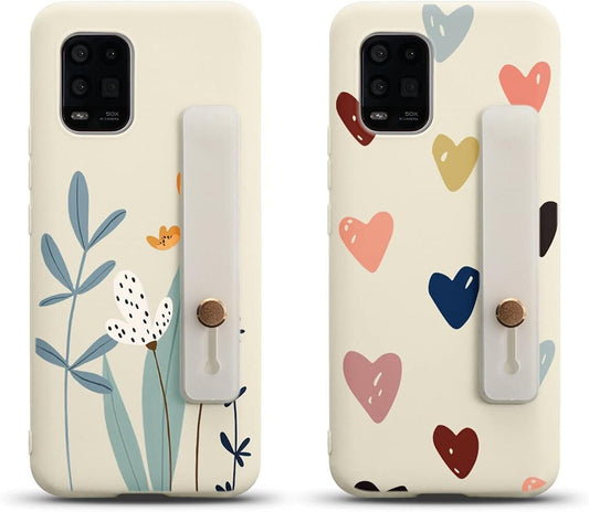 KAPUCTW 2 Pack for Xiaomi Redmi Note 9 Pro/9 Pro Max/9S 4G Case with Wrist Strap 6.67 Inch, Cute Love Print Pattern Wristband Holder Phone Case Soft Silicone TPU Bumper Shockproof Protective Cover  KAPUCTW   