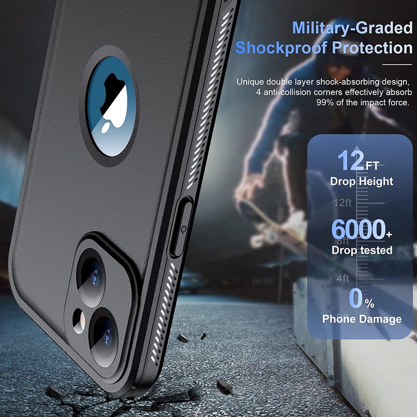 Temdan [Real 360 for Iphone 13 Case Waterproof, Built-In 9H Tempered Glass Camera Lens & Screen Protection [12FT Military Dropproof][Full-Body Shockproof][Dustproof][Ip68 Underwater]-6.1 Inch Black  Temdan   