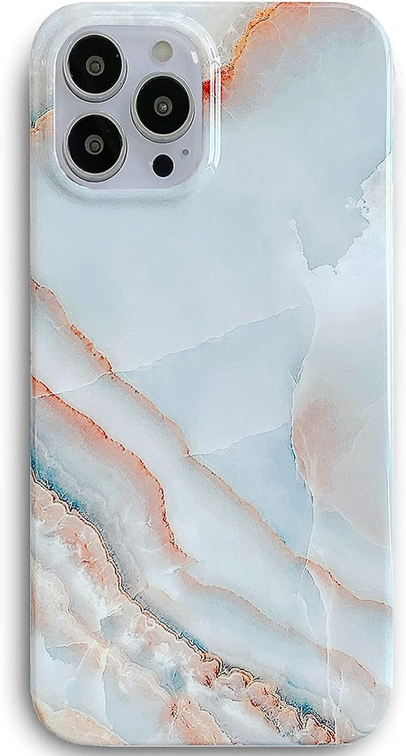 J.West for Iphone 14 Pro Max Case 6.7" Marble Fashion Designs Phone Cover for Women Girls, Stylish Slim Shockproof Soft Bumper Grey Agate Slice Marble Stone Print Protective Phone Case  J.west   