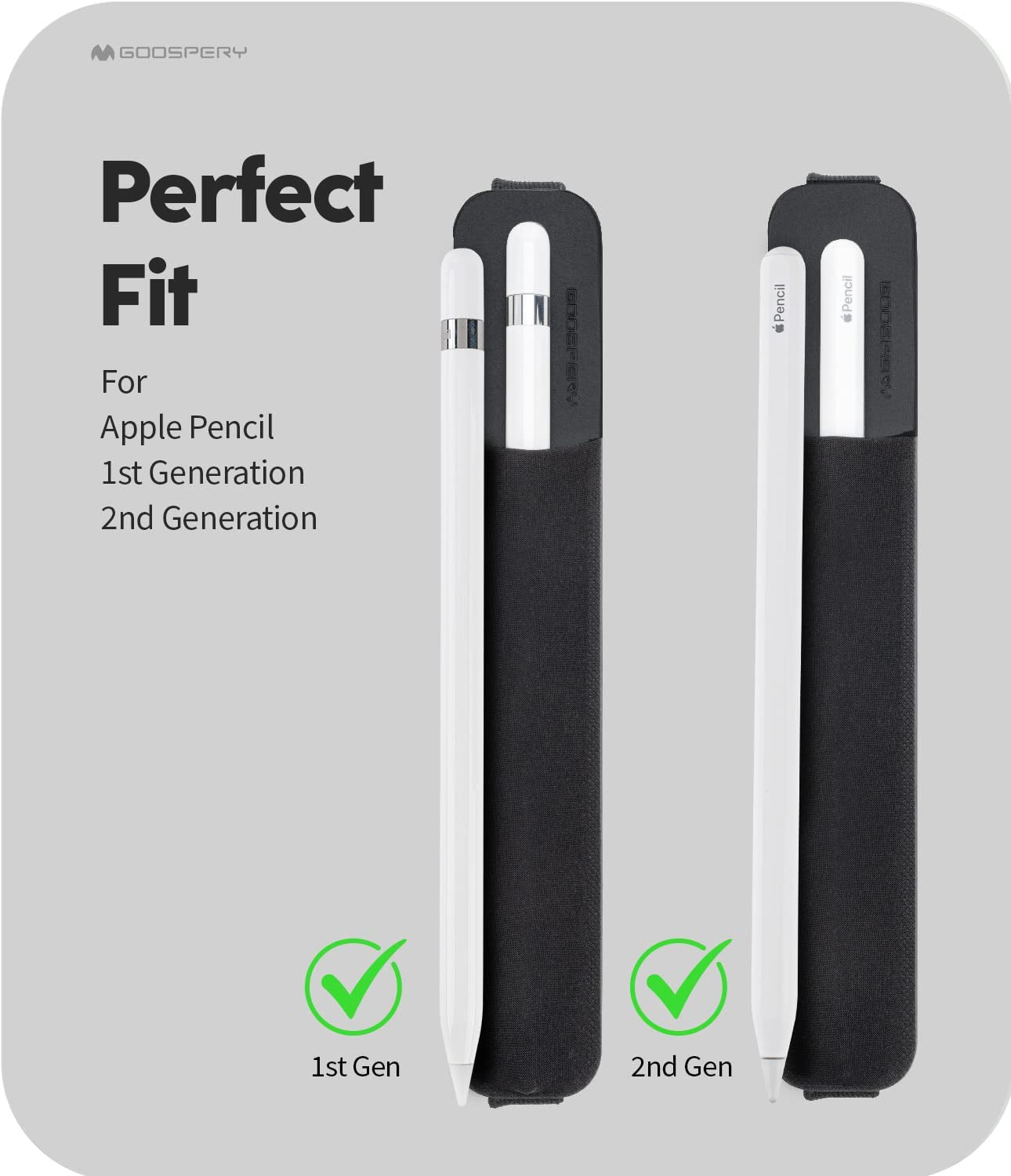 Goospery Pencil Protection Holder Compatible with Apple Pencil (1St & 2Nd Generation) Sling Sleeve PU Leather Pouch Case Elastic Band Pocket Accessory Fit Ipad 8Th 7Th Mini 5Th/Notebook/Tablets  GOOSPERY   