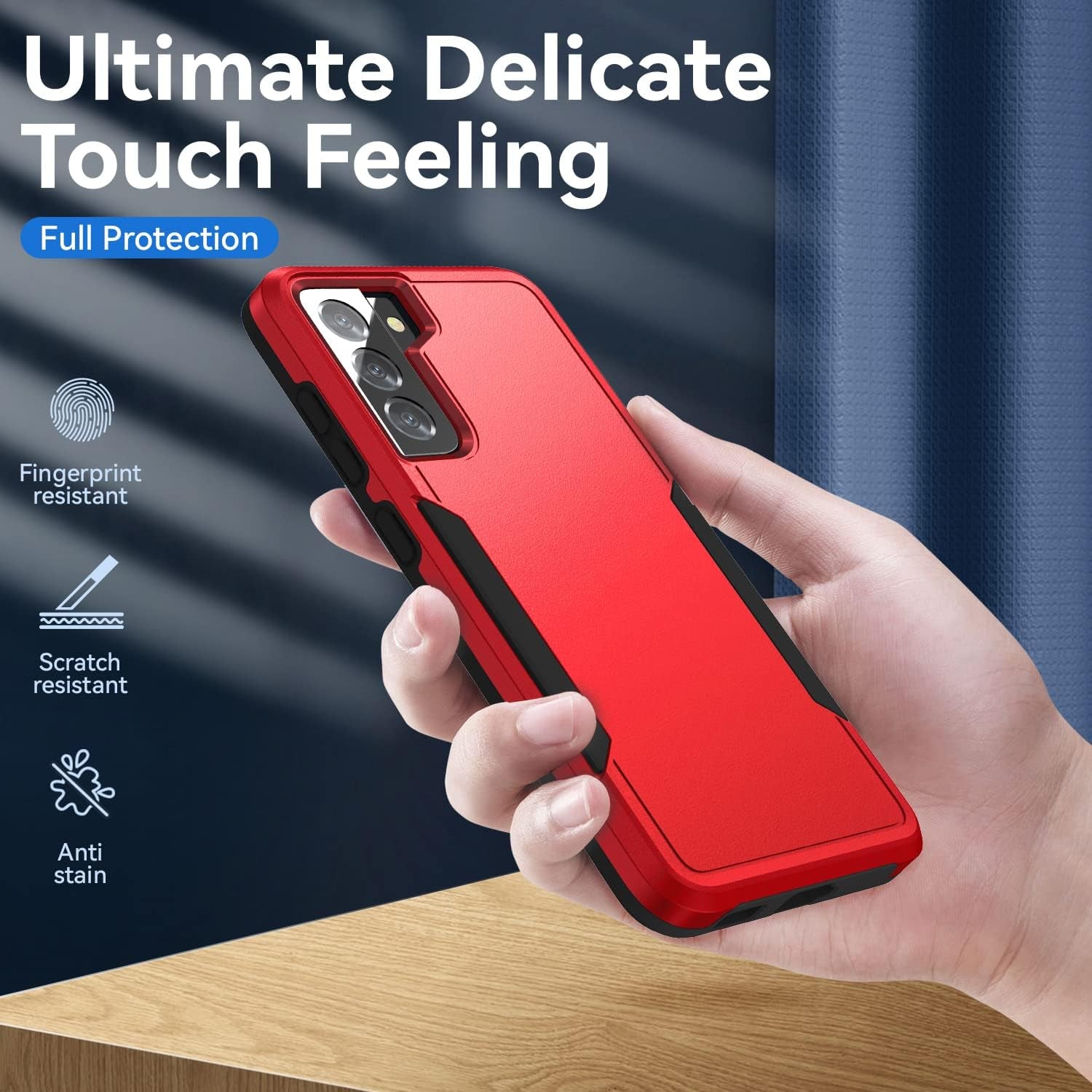 For Samsung Galaxy S21 plus Case, Galaxy S21 plus Case with HD Screen Protector [Military Grade Drop Tested] Heavy-Duty Tough Rugged Shockproof Protective Case for Samsung S21 Plus, Red  BOYOSS   