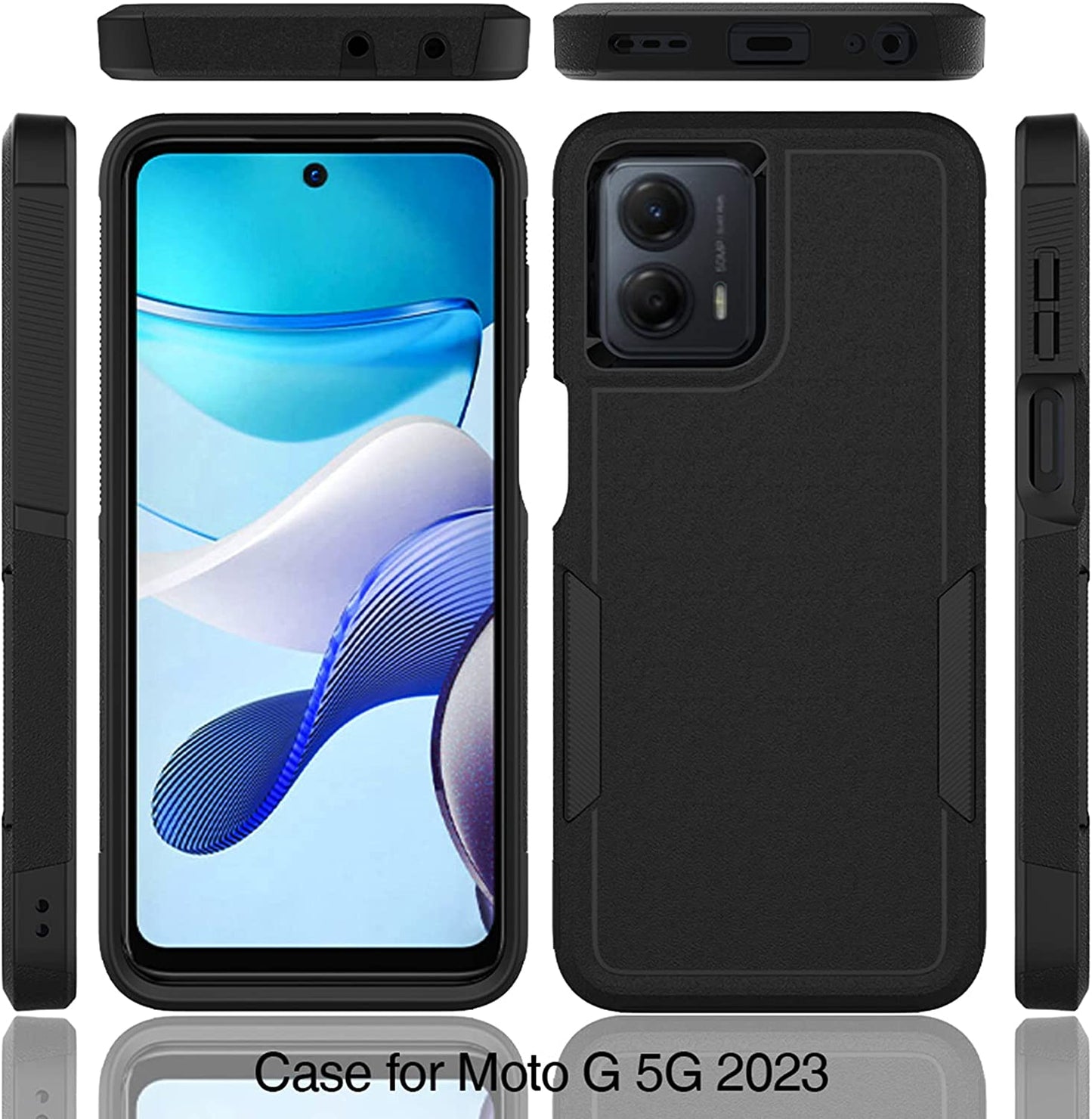 For Moto G 5G 2023 / Moto G Power 5G 2023 Case: Dual Layer Protective Heavy Duty Cell Phone Cover Shockproof Rugged with Screen Protector - Military Protection - Motorola Moto G 5G 2023, Red  Jinxian Co., Ltd.   