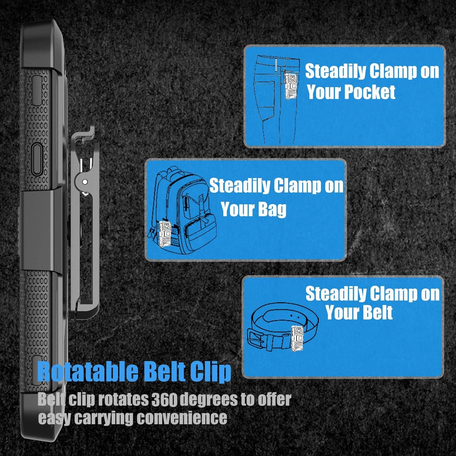 Tekcoo Holster Clip Case for LG G8 / LG G8 Thinq, [Tshell] Shock Absorbing [Built-In Screen] Secure Swivel Locking Belt Defender Full Body Kickstand Carrying Sturdy Phone Cases Cover [Gray]  Tekcoo   