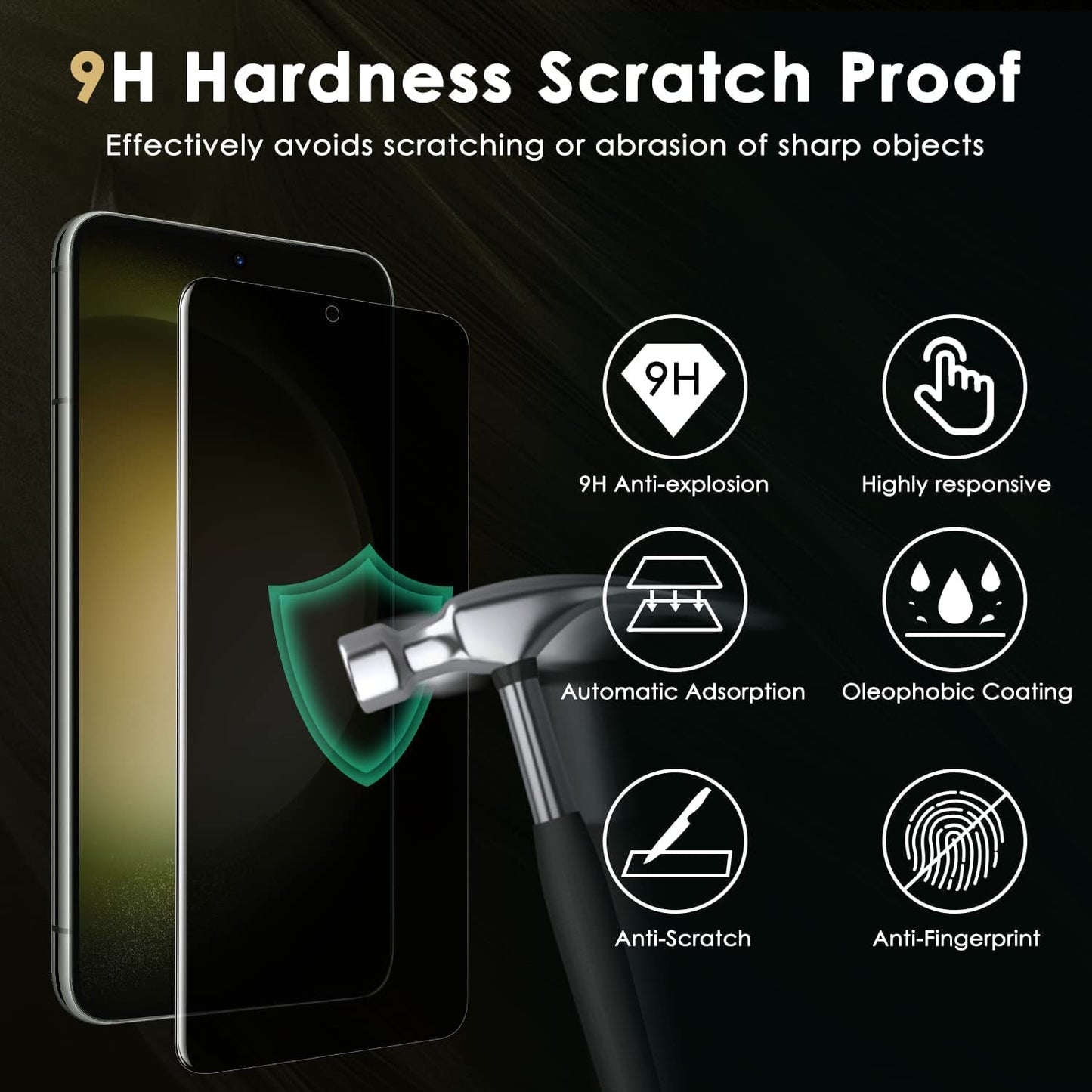 CYCFAIML [2+2 for Samsung Galaxy S23 Ultra Tempered Glass Privacy Screen Protector 6.8 Inch with Camera Lens Protector Tempered Glass, [Fingerprint Unlock], anti Scratch, anti Spy, Case Friendly  CYCFAIML   