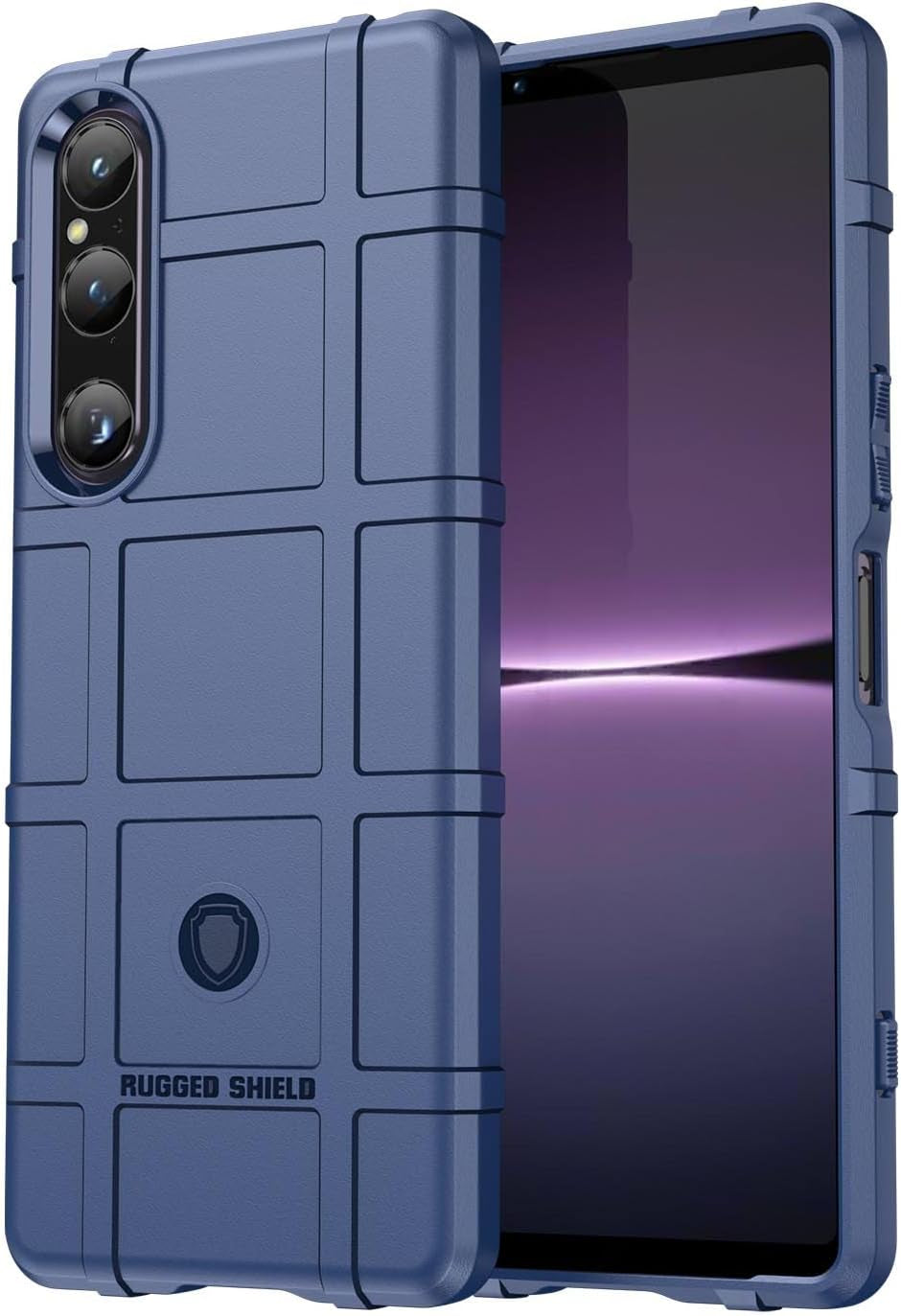 Compatible with Sony Xperia 1 V 2023 Case, TPU Thick Solid Armor Tactical Protective Cover Case for Sony Xperia 1 V 2023, Black  JSG-HD Blue  