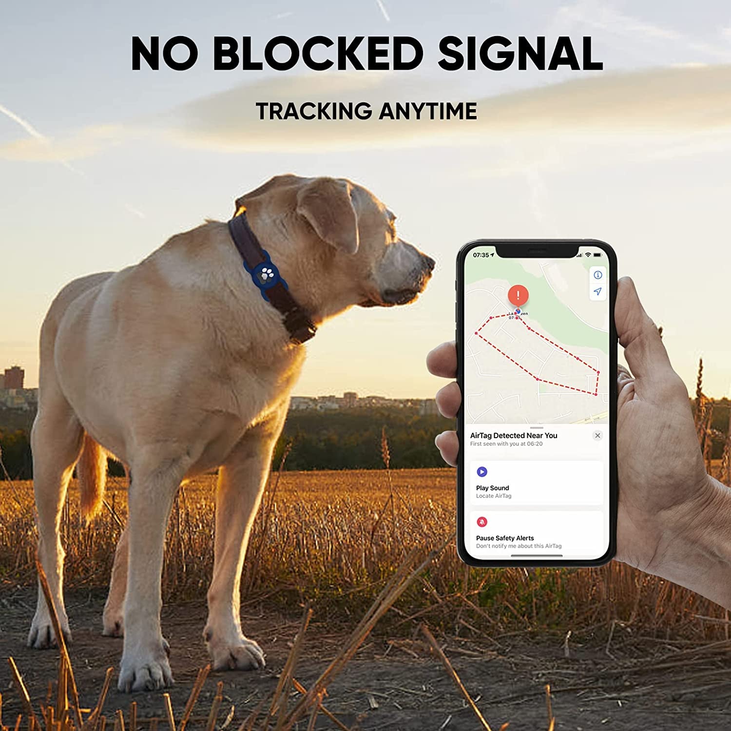 Airtag Dog Collar Holder, Fineiva anti Chew Protective Air Tag Case for 0.8-1.2 Inch Pet Collar, Silicone GPS Dog Tracker Compatible for Dog Cat Loop, Apple Iphone, Backpacks, Luggage, Child  Fineiva   