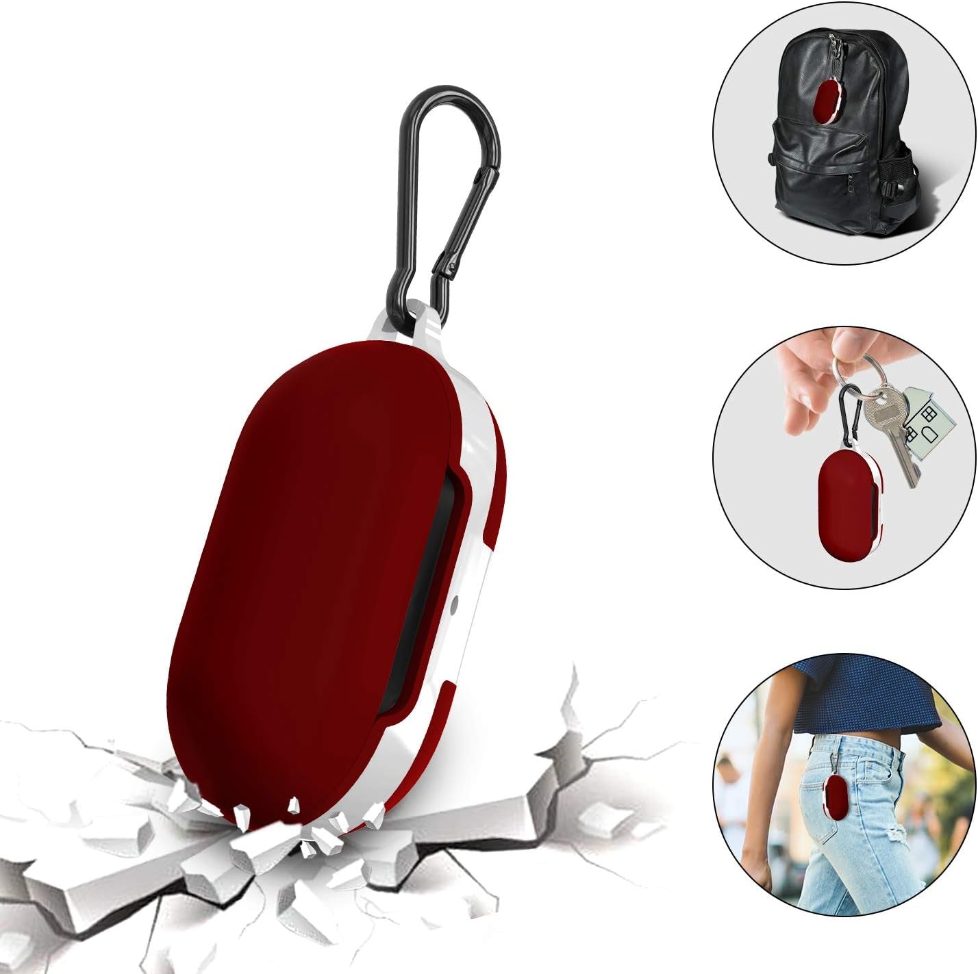 2 Packs Silicone Cover for Galaxy Buds Case/Galaxy Buds + plus Case,With Carabiner Full Body Protections Skin Accessories Compatible Samsung Galaxy Buds plus (Navy Blue and Burgundy)  meiyasy   