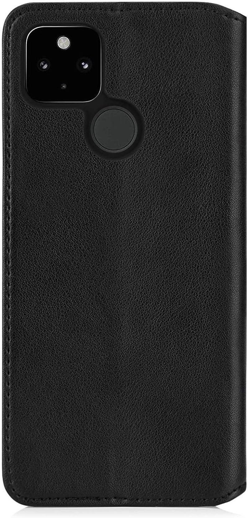 32Nd Classic Series 2.0 - Real Leather Book Wallet Case Cover for Google Pixel 4A 5G, Real Leather Design with Card Slot, Magnetic Closure and Built in Stand - Black  32nd   