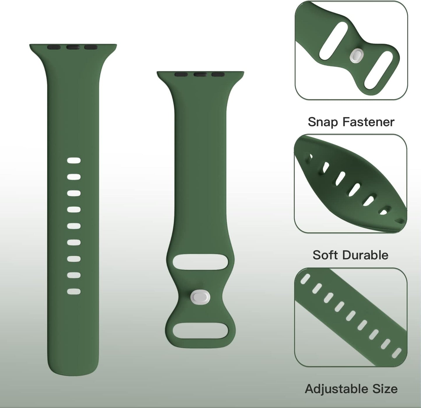 STG Sport Watch Band Compatible with Apple Watch Band 38Mm 40Mm 41Mm 42Mm 44Mm 45Mm 49Mm S/M M/L for Women/Men Waterproof Soft Silicone Replacement Strap Accessories for Iwatch Ultra SE Series 8/7/6/5/4/3/2/1 (38Mm/40Mm/41Mm S/M, Clover)  STG   