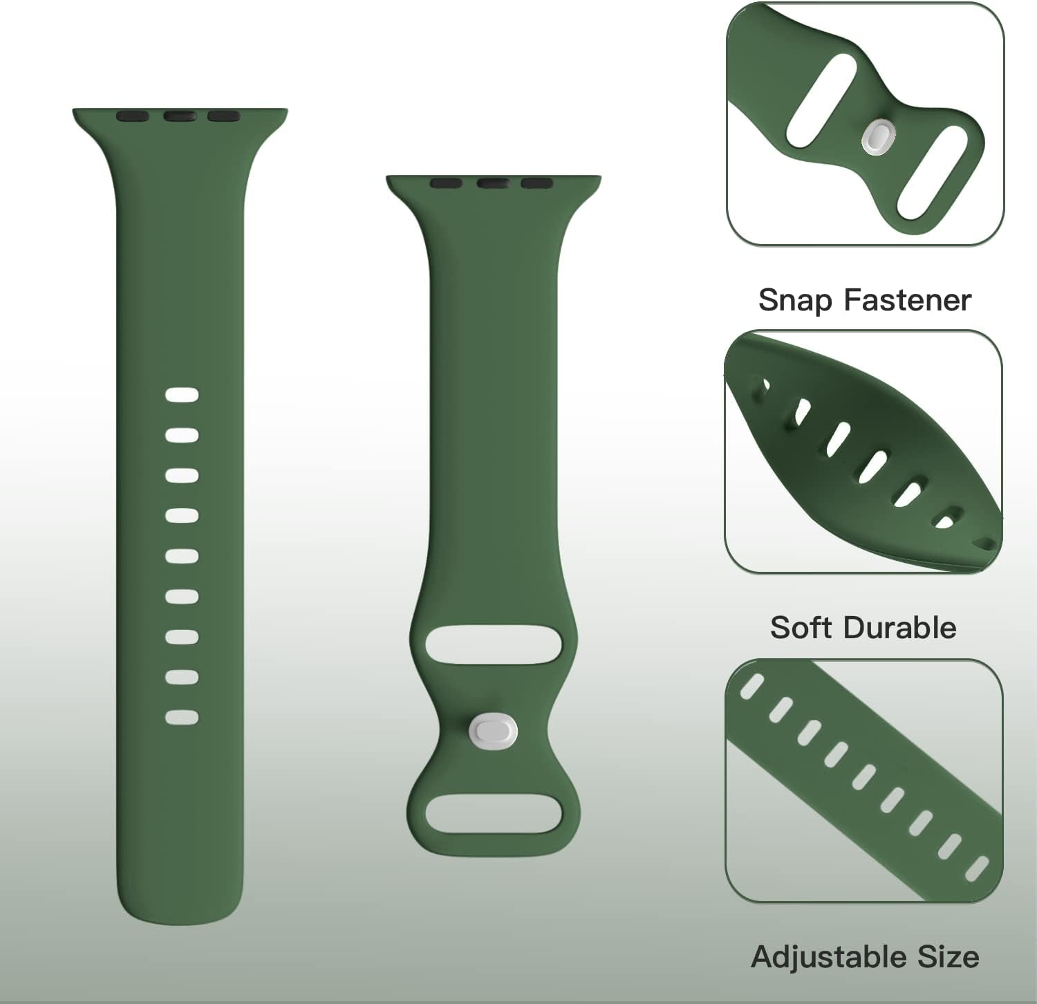 STG Sport Watch Band Compatible with Apple Watch Band 38Mm 40Mm 41Mm 42Mm 44Mm 45Mm 49Mm S/M M/L for Women/Men Waterproof Soft Silicone Replacement Strap Accessories for Iwatch Ultra SE Series 8/7/6/5/4/3/2/1 (38Mm/40Mm/41Mm S/M, Clover)  STG   