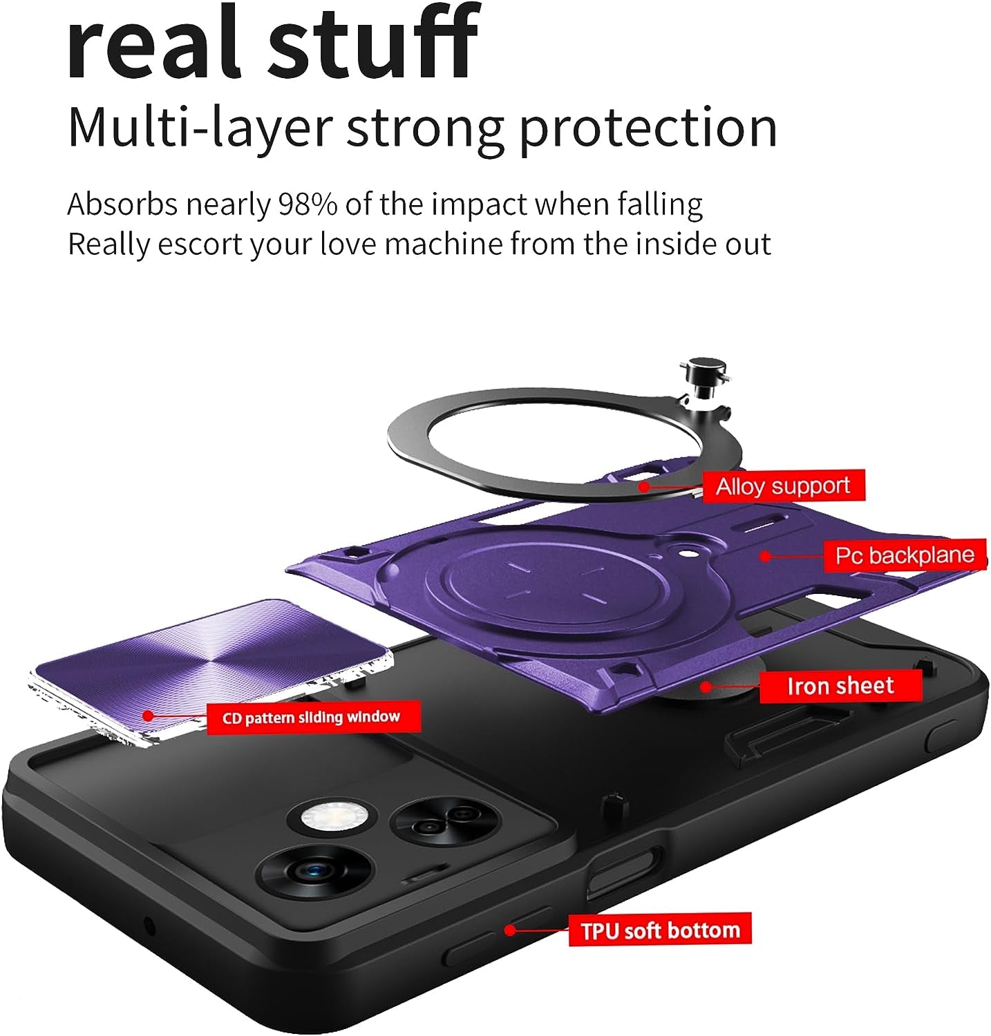 Guzhthi for Oneplus Nord N30 5G Case: Cell Phone Back Cover with Screen Protector [Lens Cap Sparkle] - Purple  Guzhthi   