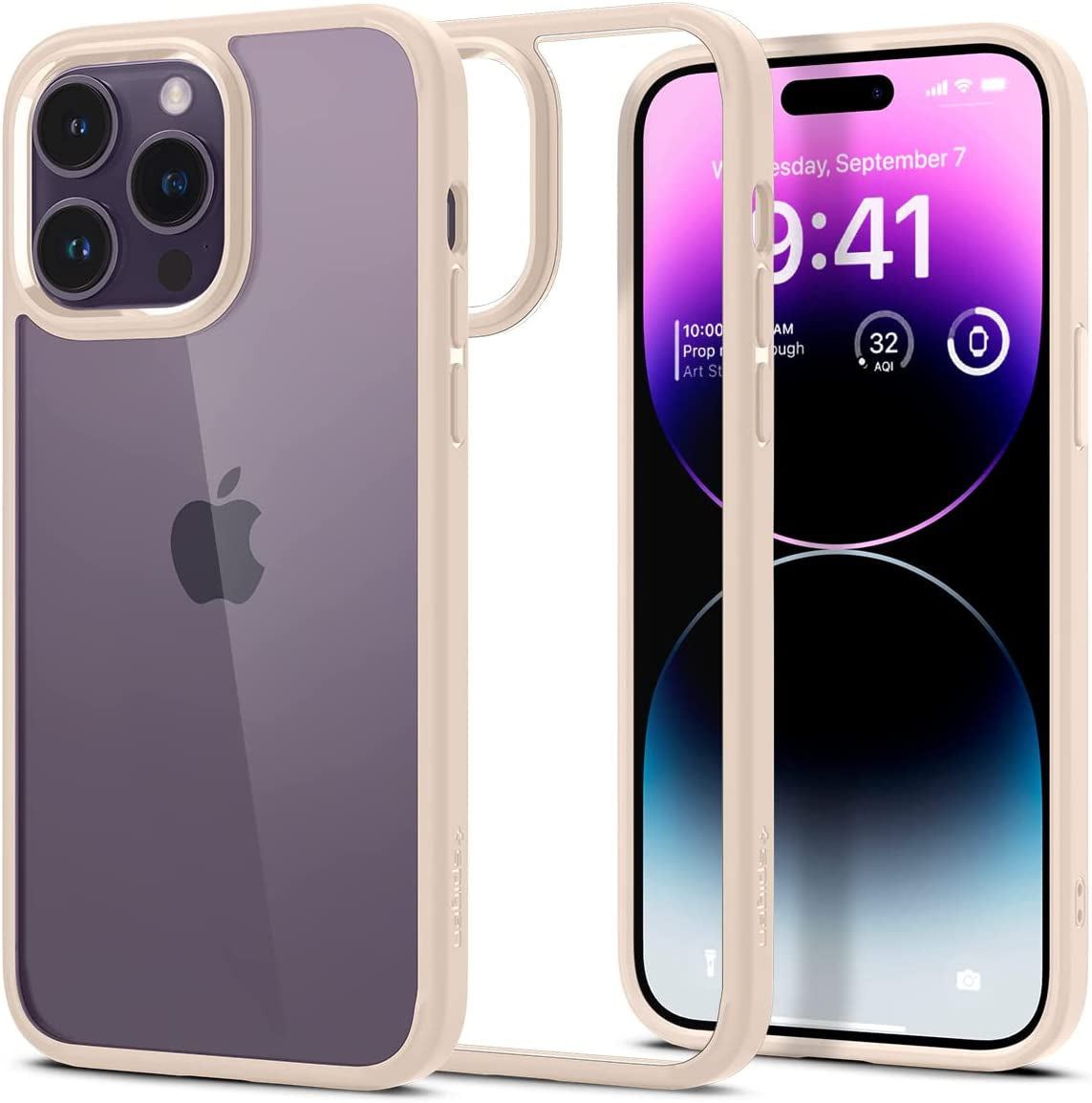 Spigen Ultra Hybrid Case Compatible with Iphone 14 Pro Max - Matte Black  Spigen Sand Beige  