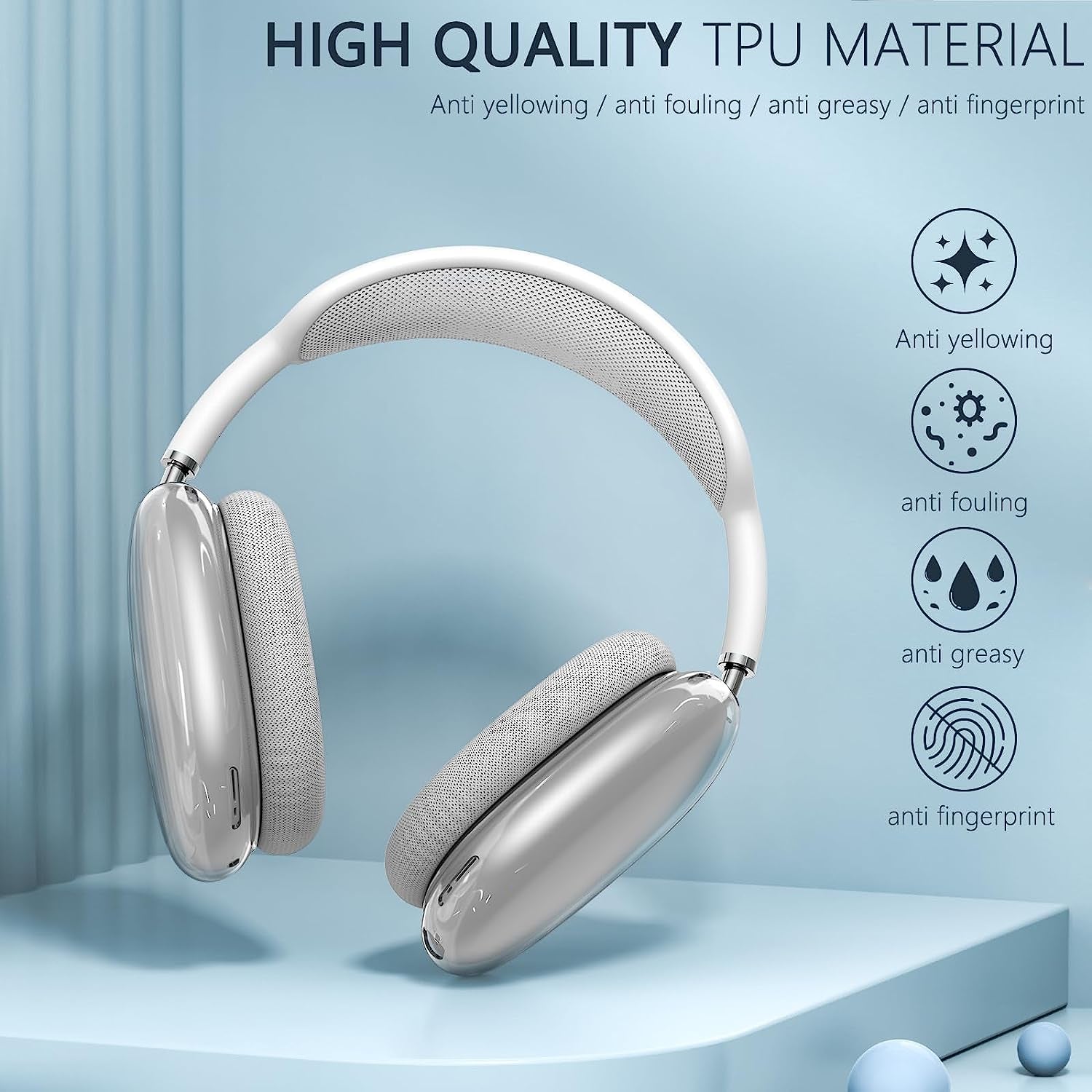 Clear Airpods Max Case and Silicone Airpod Max Automatic Sleep Function Protective Headphones Case,Inesore for Apple Airpods Max Case Accessories anti Scratch Dust Prevention(Black Case+Clear Case)  Inesore   