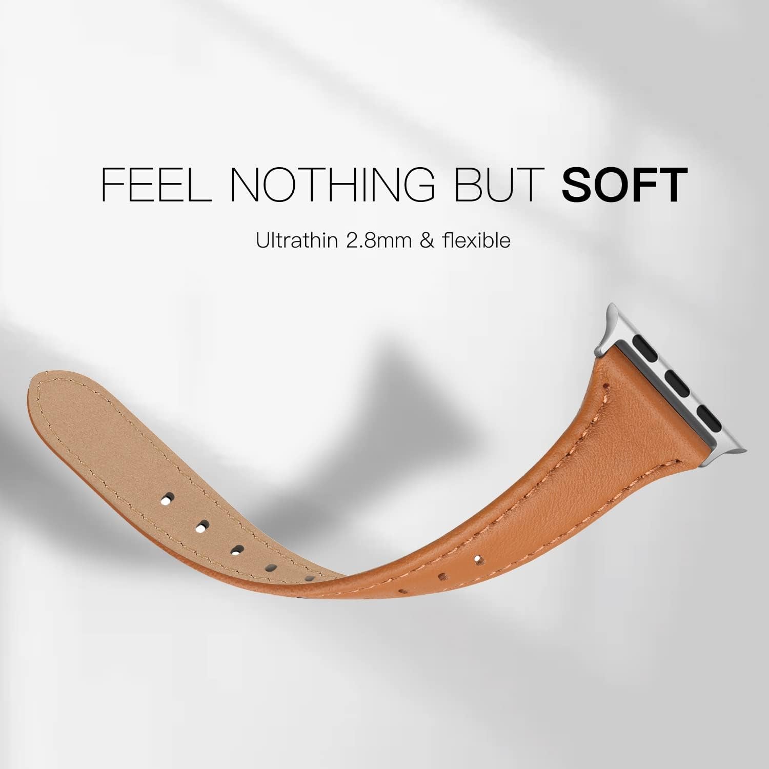 EDIMENS Leather Bands Compatible with Apple Watch 38Mm 40Mm 41Mm Band Women, Slim Thin Genuine Leather Band Compatible for Iwatch Apple Watch Series 7, 6, 5, 4, 3, 2, 1, SE, Sport & Edition Women  EDIMENS   