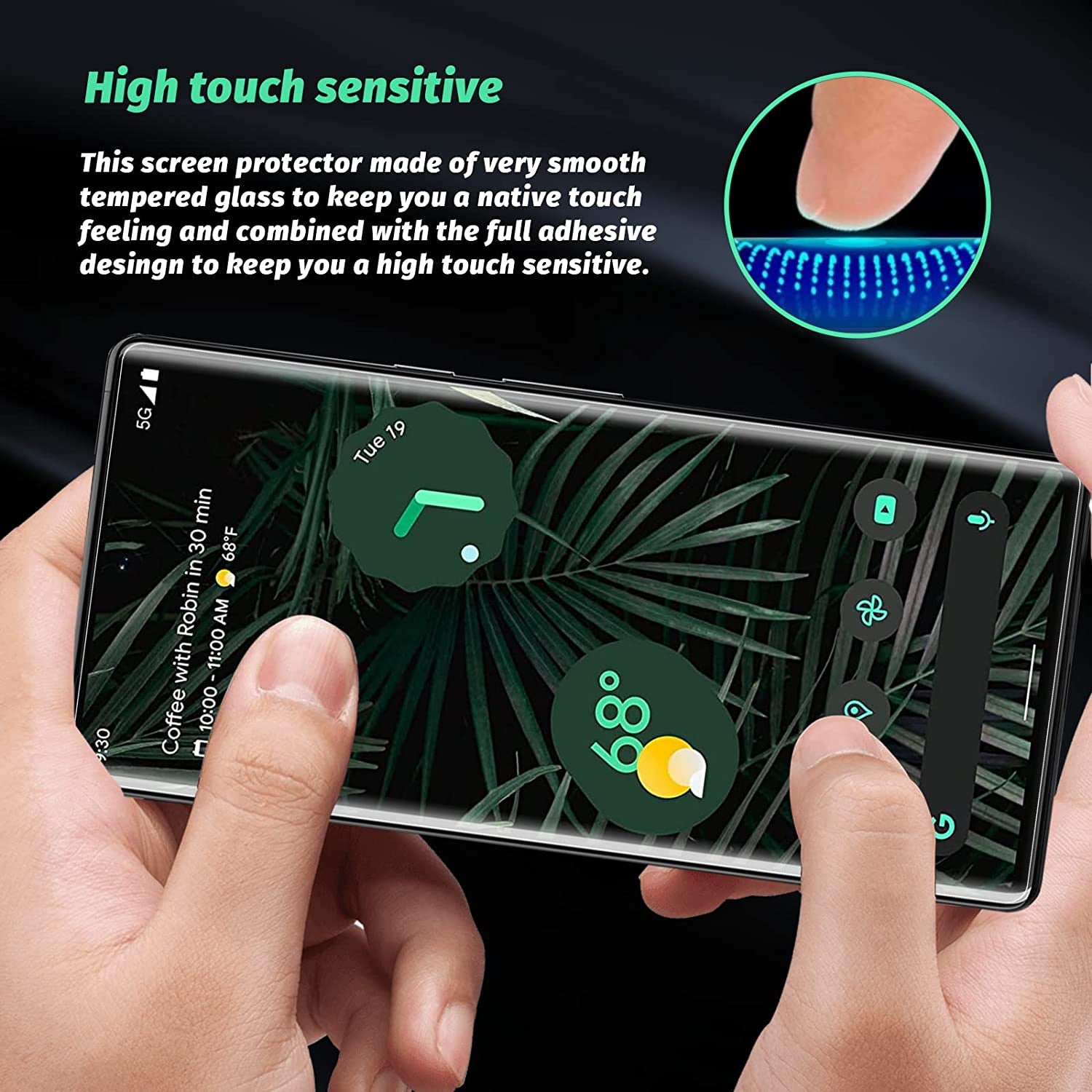 Asbellt 3 Pack for Google Pixel 6 Pro Screen Protector Tempered Glass 2 Pack UV Glass with 1 Pack Camera Lens Protector for Pixel 6 Pro 5G Support Fingerprint Reader Case Friendly (Clear)  AsBellt   