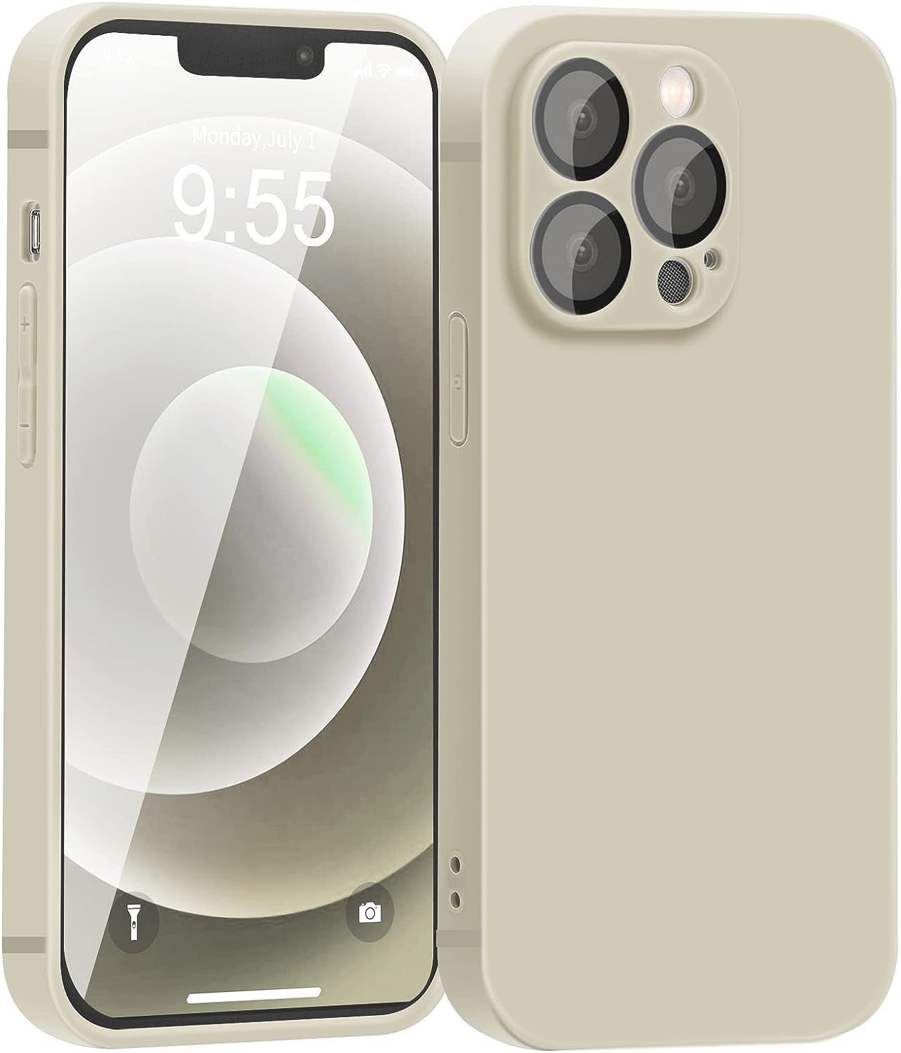 YZR Silicone Case for Iphone 12 Pro Max Case 6.7 Inch, Individual Protection for Each Lens, Liquid Silicone Phone Case with Microfiber Lining (Hawthorn Red)  YZR Antique White  