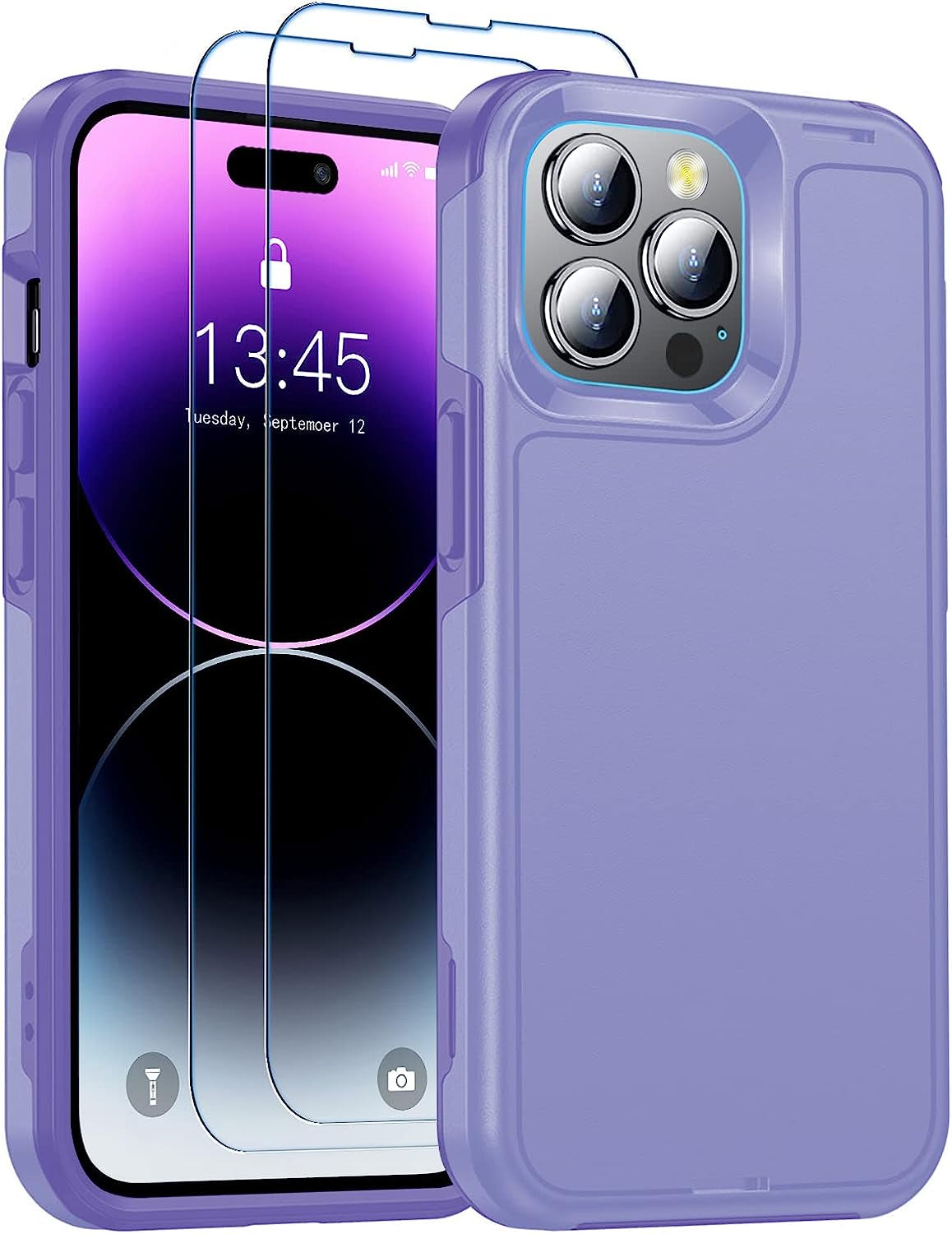 Jaroco for Iphone 14 Pro Case, [Military Grade Drop Protection] [2 Pcs Screen Protector & Camera Lens Protector] Full-Body Shockproof Protective for Iphone 14 Pro Phone Case 6.1 Inch (Red)  jaroco Purple Iphone 14 Pro 