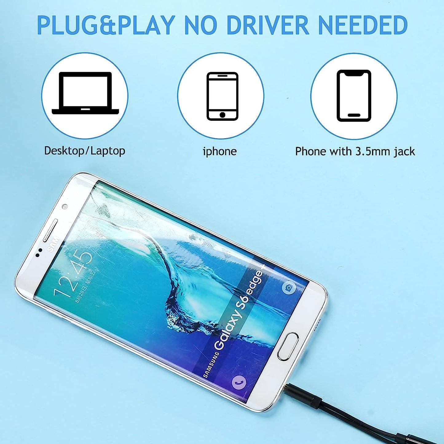 Bokadzi 5 Feet 3.5Mm Lavalier Microphone Lapel Omnidirectional Condenser Mic for Iphone Android & Windows Smartphones, Youtube, Interview, Studio, Video Recording（With the 4 Pin to 3 Pin Adapter）  Bokadzi   