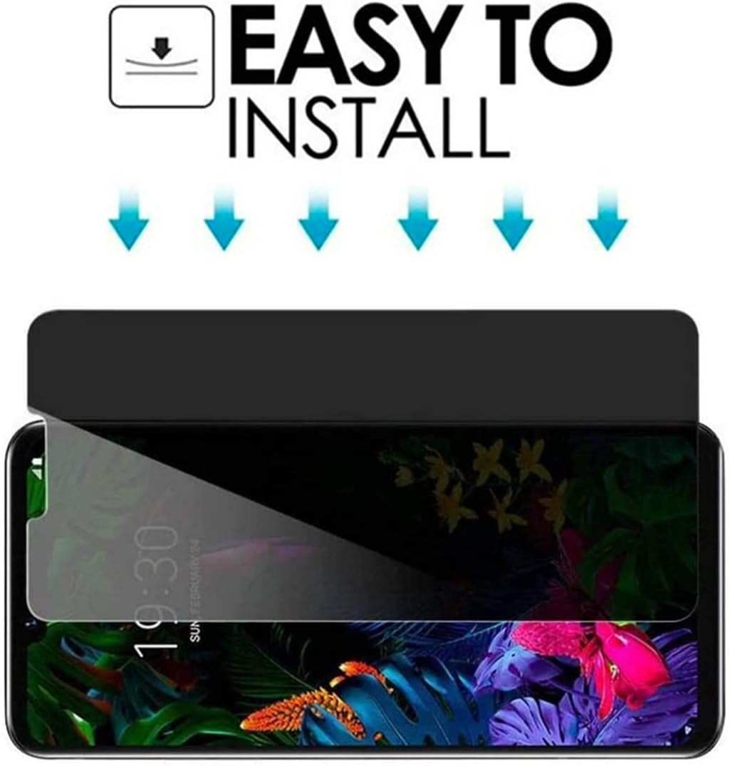VIESUP for LG G8 Thinq Privacy Glass Screen Protector – [2 Pack] Anti-Spy Privacy Tempered Glass Screen Protector for LG G8 THINQ LM-G820 2019 [No-Bubble] [Anti-Scratch] [Case Friendly] [Anti-Spy]  VIESUP   