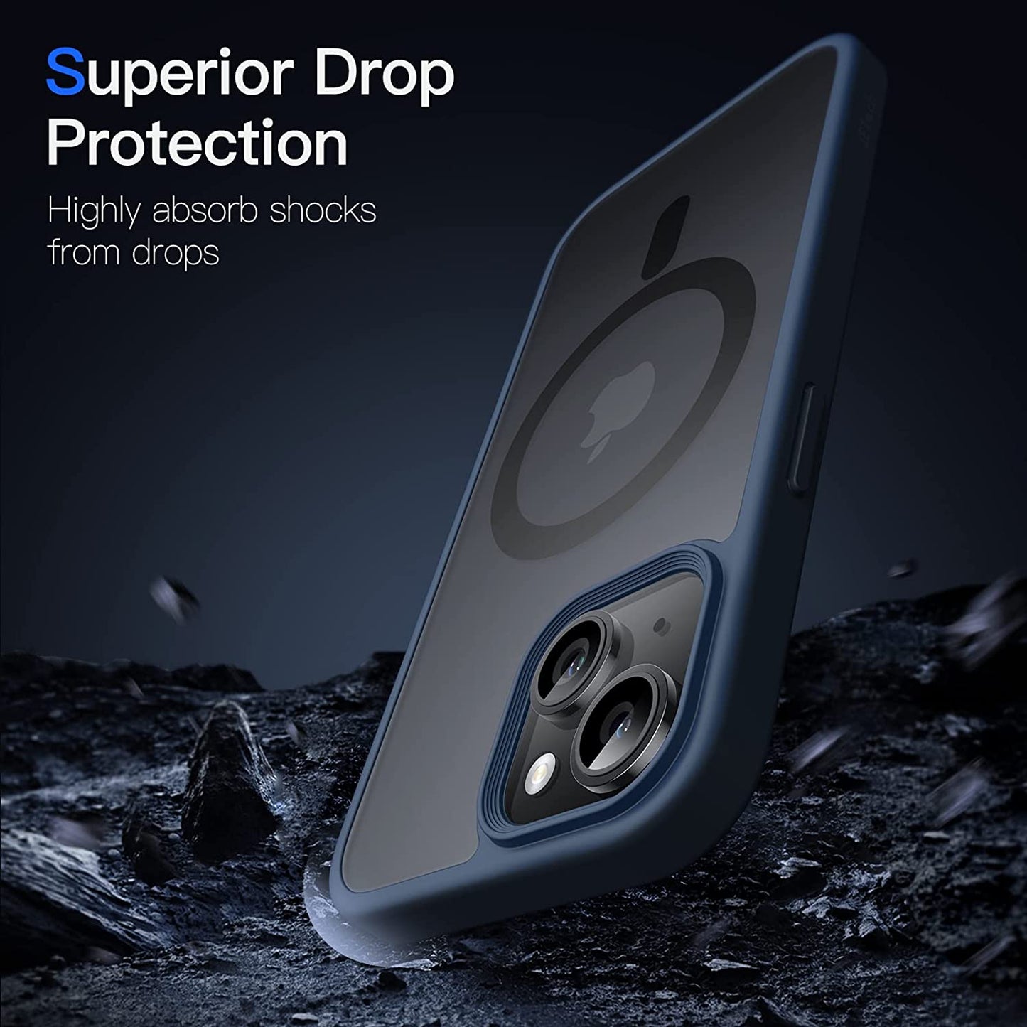 Jetech Magnetic Case for Iphone 14 6.1-Inch Compatible with Magsafe, Translucent Matte Back Slim Shockproof Phone Cover (Storm Blue)  JETech   