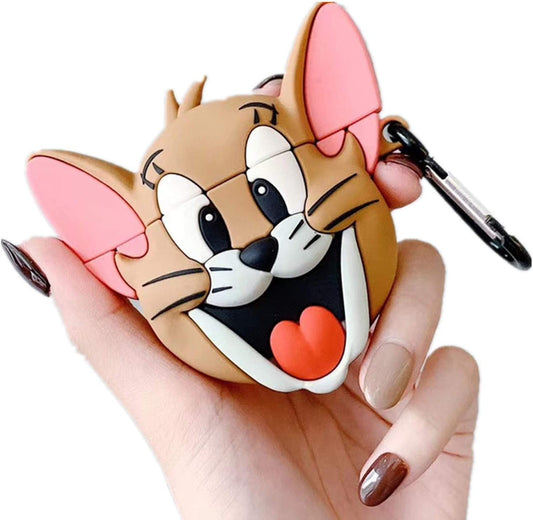 ZOSTLAND Wireless Earphone Case, Adorable Mouse Thick Soft Portable Keychain Finger Ring Protective Silicone Skin Cover Case Compatible with Apple Airpods Case 2&1 (Airpods 1/2,Mouse)  ZOEAST   