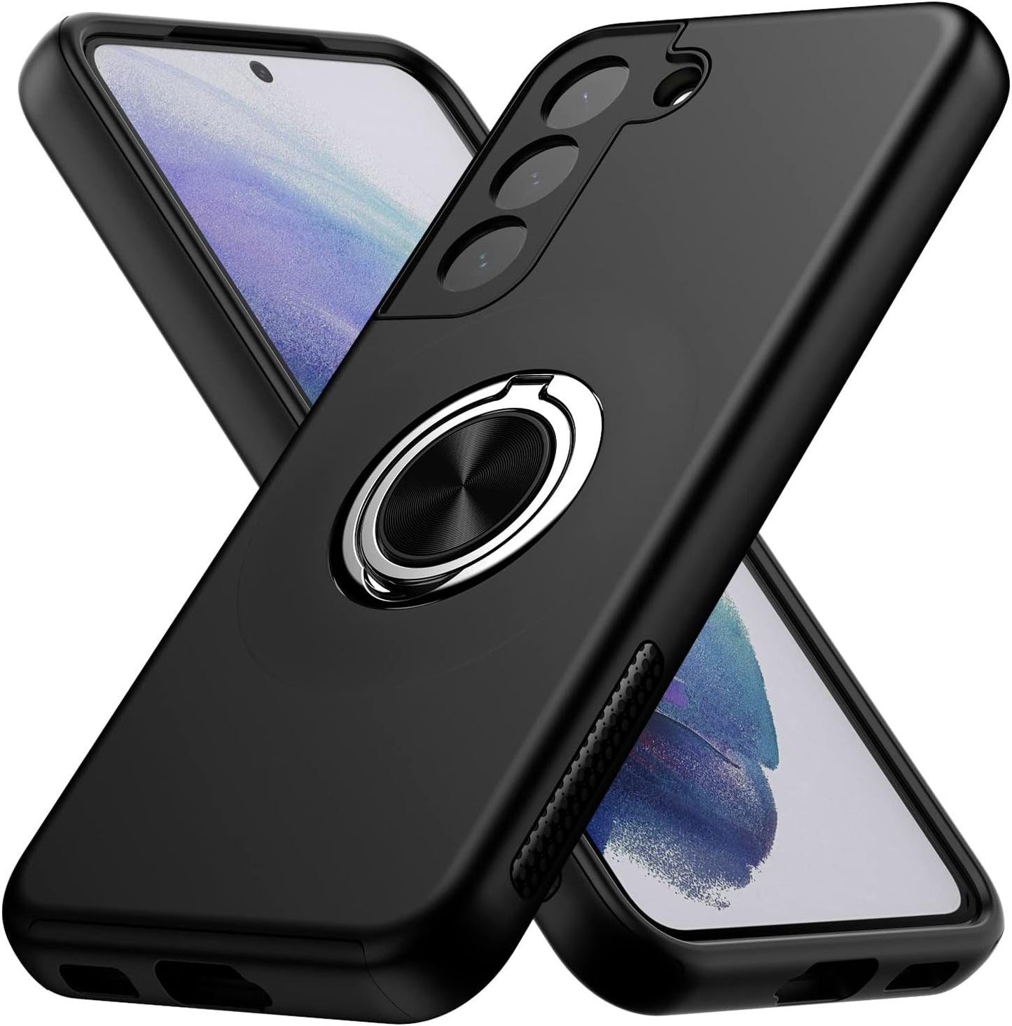 MMHUO for Galaxy S21 Case,Dual Layer Military Grade Drop Protection Slim Samsung S21 Kickstand Case with Hidden Ring Holder Shockproof Protective Phone Case for Samsung Galaxy S21 5G,Black  MMHUO   