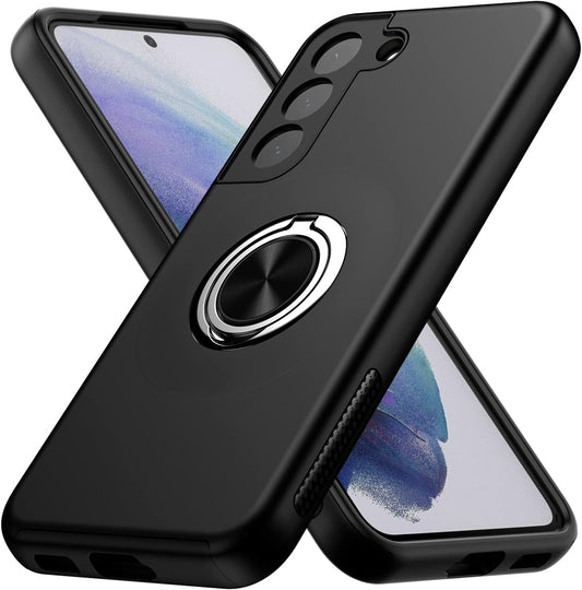 MMHUO for Galaxy S21 Case,Dual Layer Military Grade Drop Protection Slim Samsung S21 Kickstand Case with Hidden Ring Holder Shockproof Protective Phone Case for Samsung Galaxy S21 5G,Black  MMHUO   