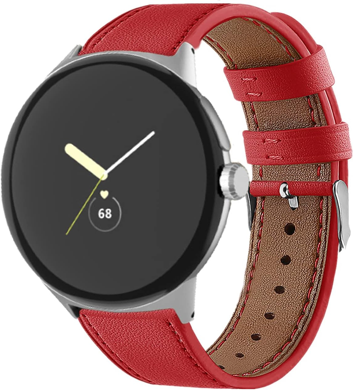 Leather Bands Compatible with Google Pixel Watch Band, Leather Replacement Band for Google Pixel Watch for Women & Men (D)  hunmansaf A  