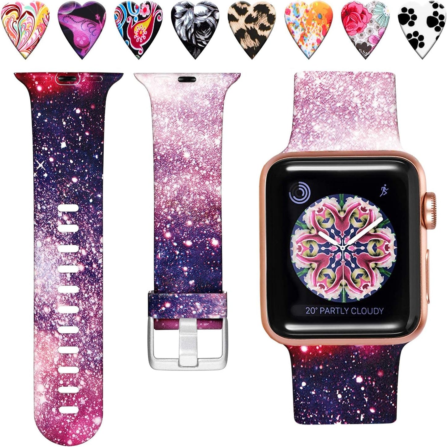 Laffav Compatible with Apple Watch Band 41Mm 40Mm 38Mm Iwatch SE & Ultra & Series 8/7/6/5/4/3/2/1 for Women Men, Sexy Leopard, S/M  Laffav Starry Night 38/40/41MM M/L 