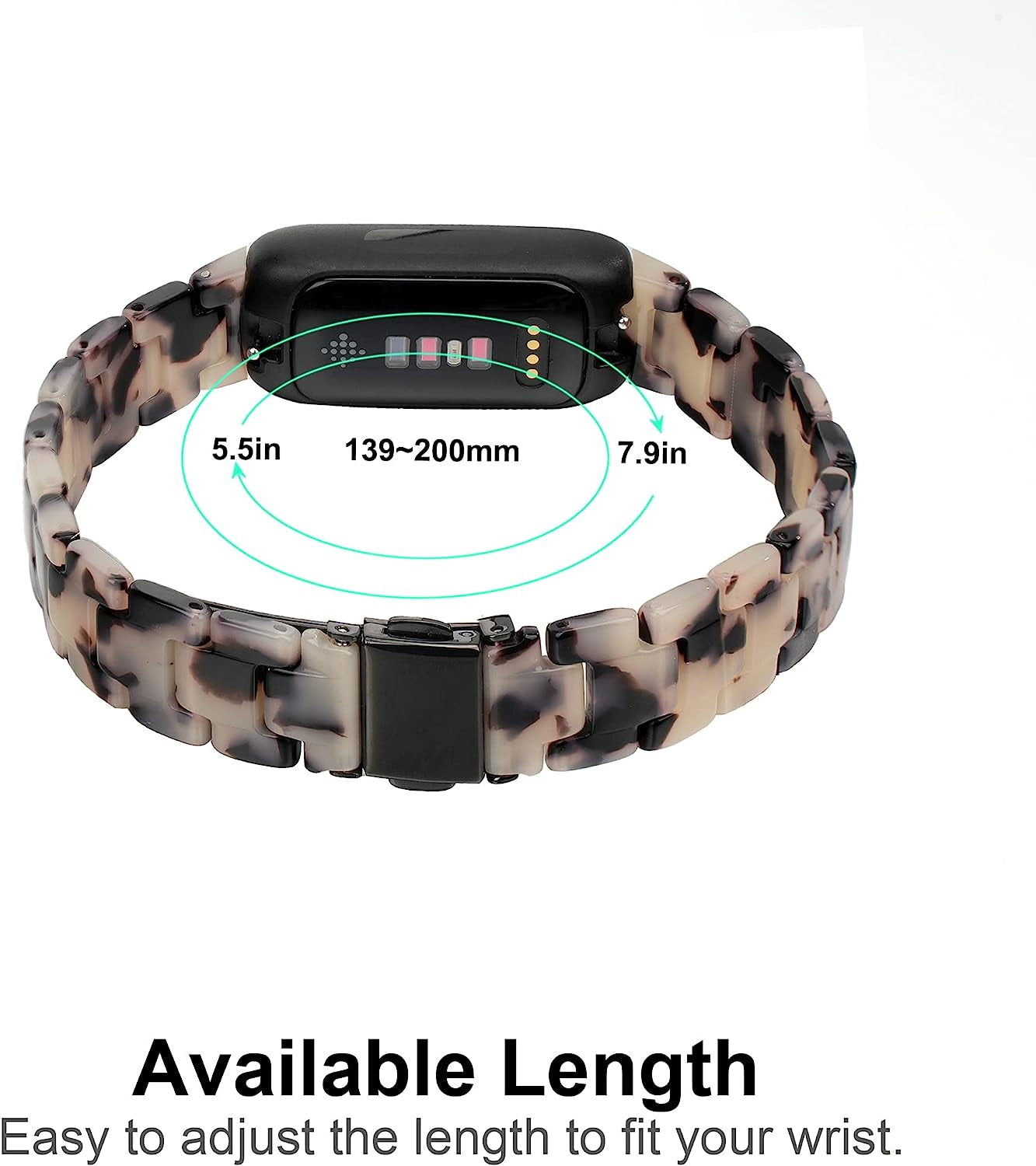 Wongeto Compatible with Fitbit Inspire 3 Band Women Girls,Tortoise Resin Watch Band Slim Replacement Adjustable Wristband for Fitbit Inspire 3 Accssorises  Wongeto   